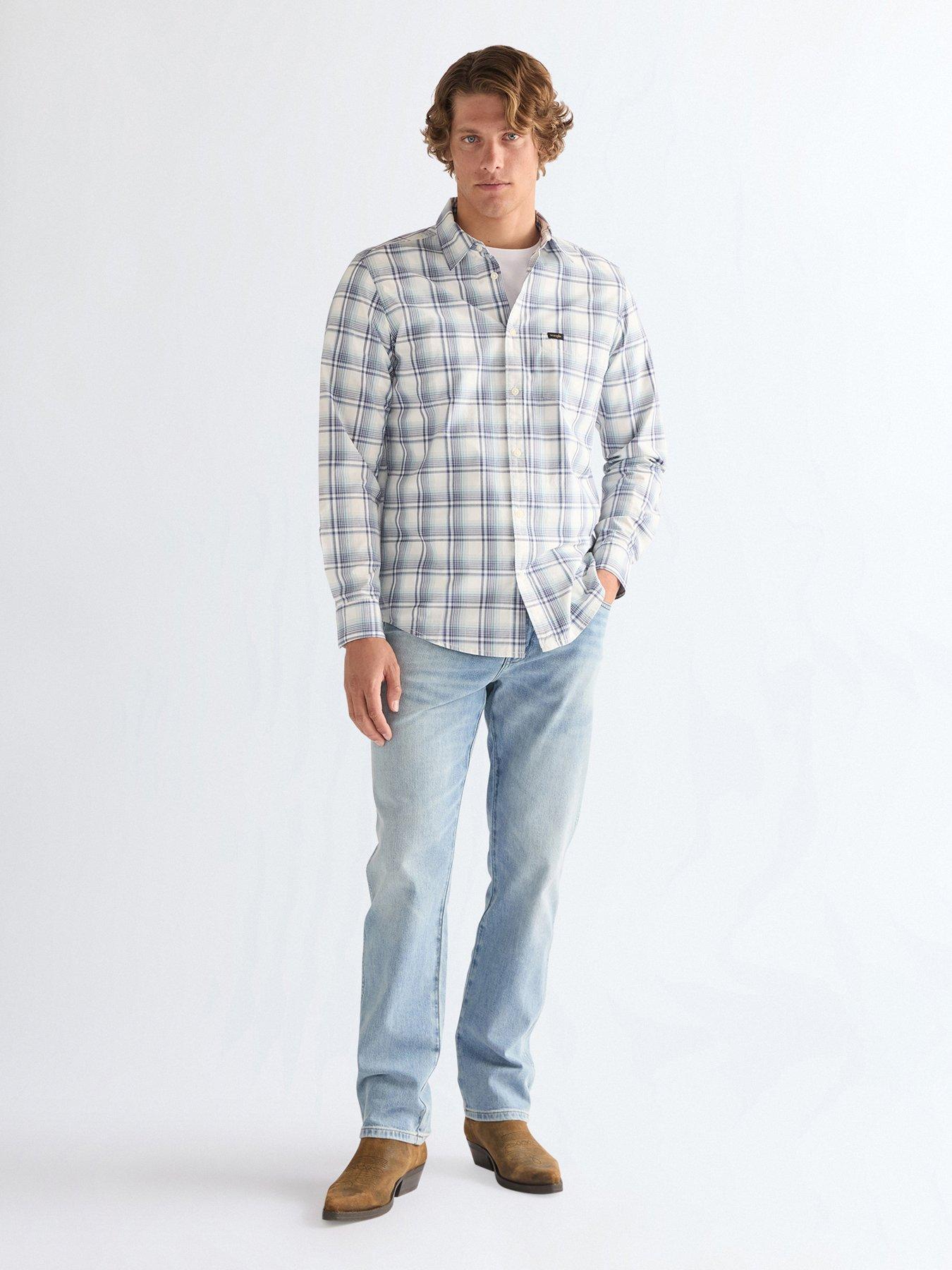 wrangler-wrangler-check-print-long-sleeve-shirt-bluefront