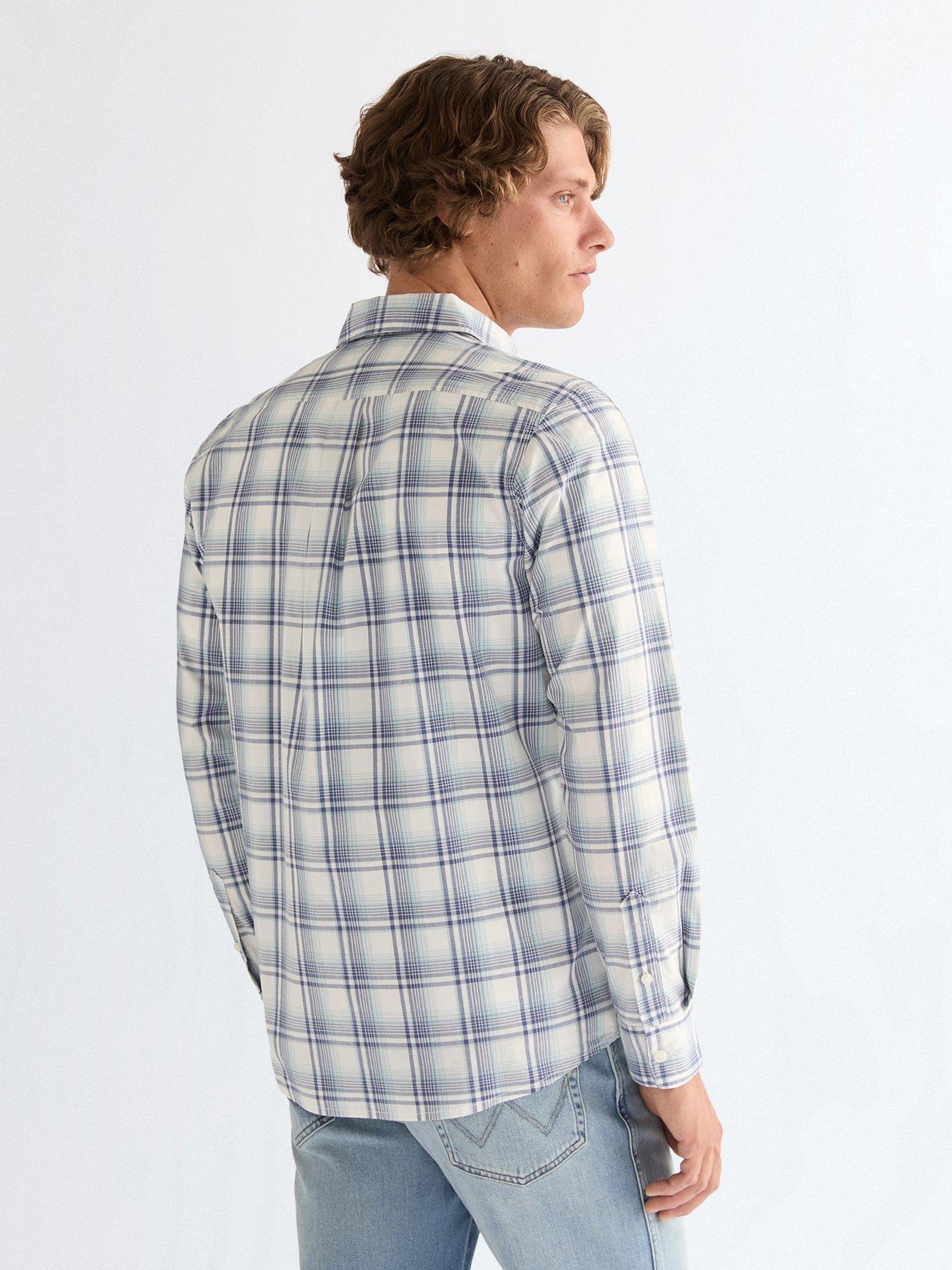 wrangler-wrangler-check-print-long-sleeve-shirt-bluestillFront