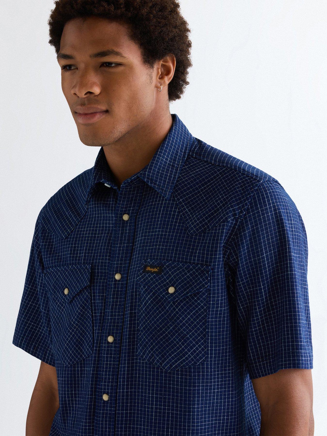 wrangler-western-short-sleeve-shirt-navyoutfit