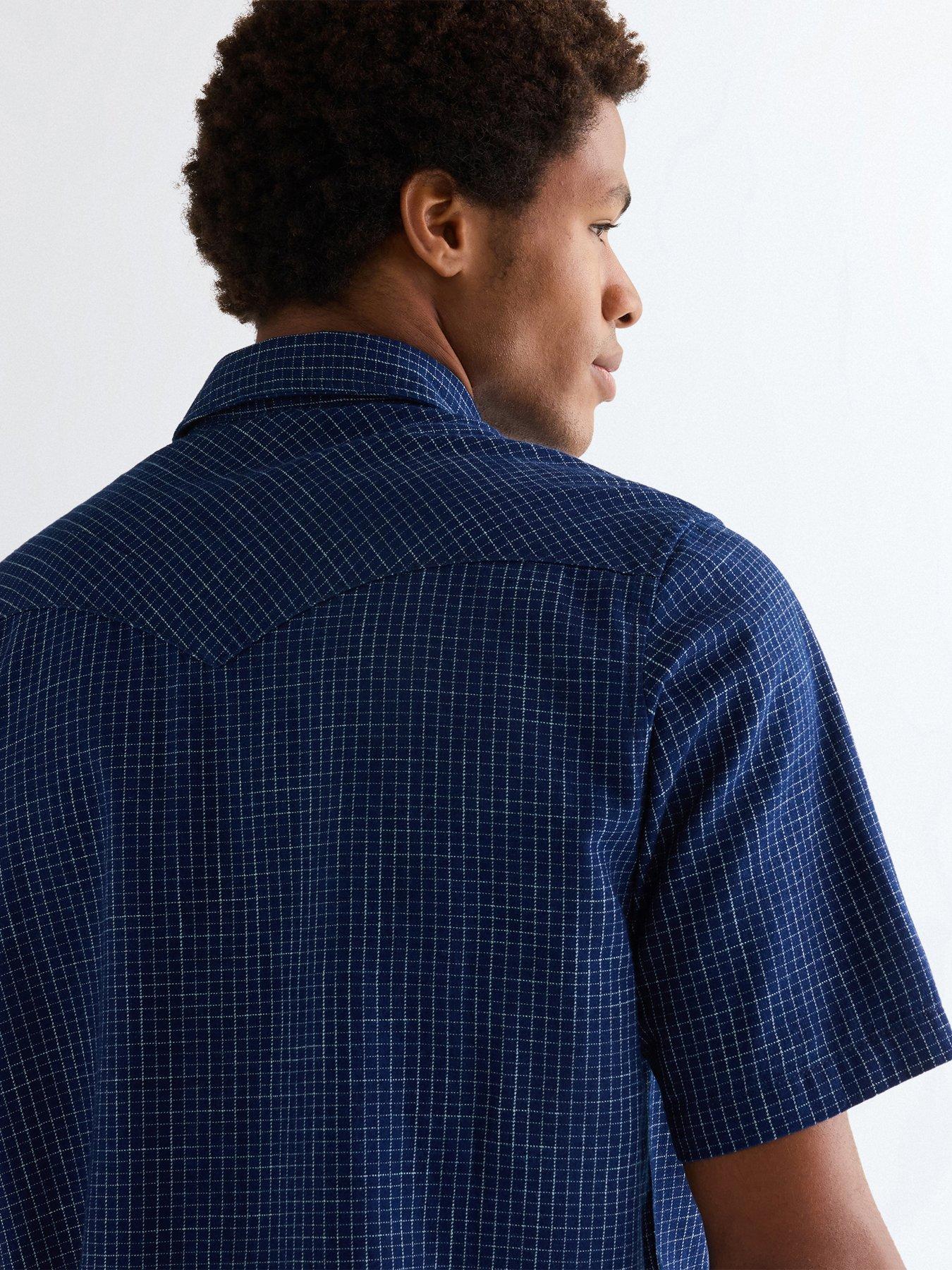 wrangler-western-short-sleeve-shirt-navydetail