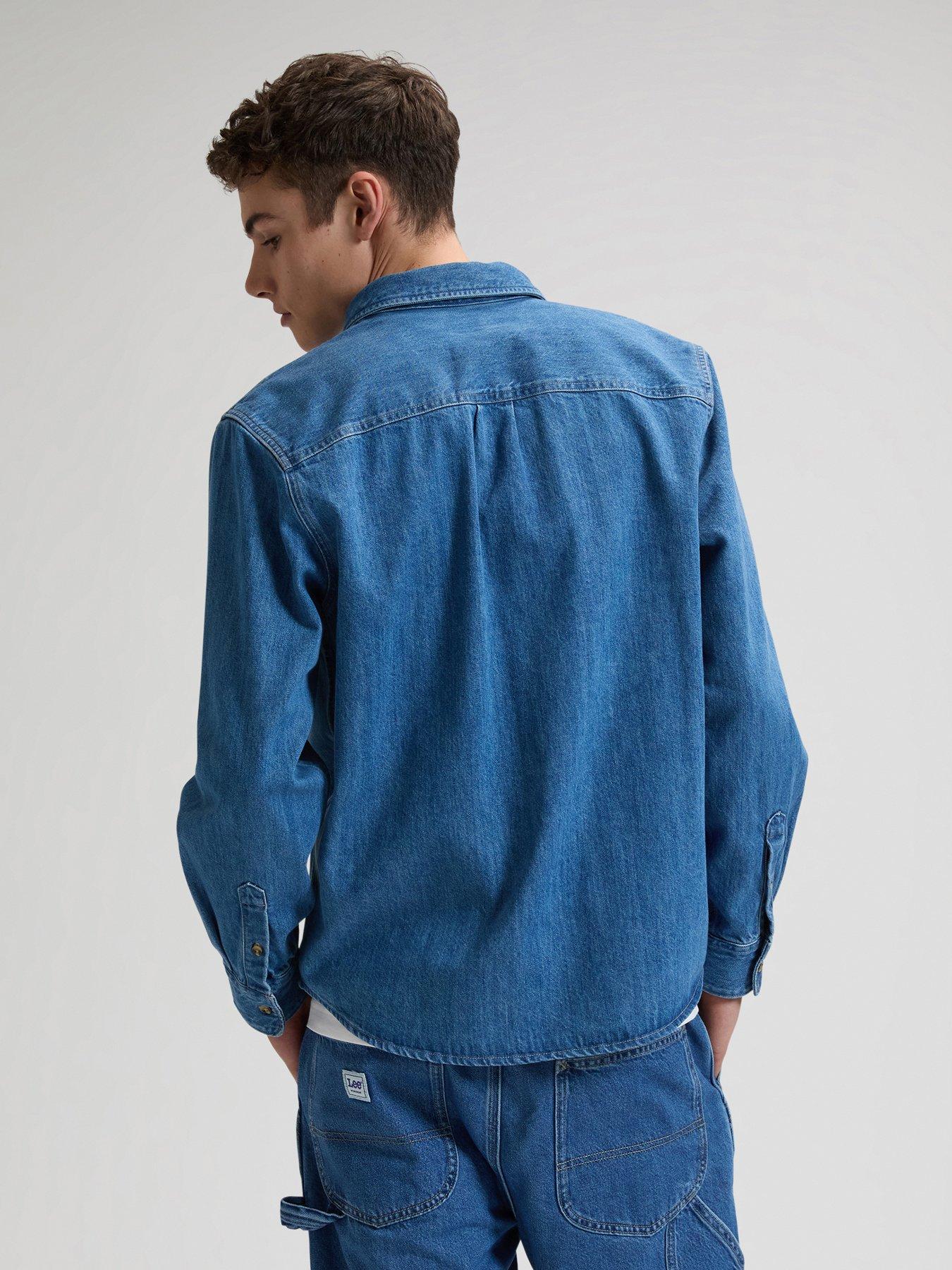 lee-buttton-down-relaxed-denim-shirt-bluestillFront
