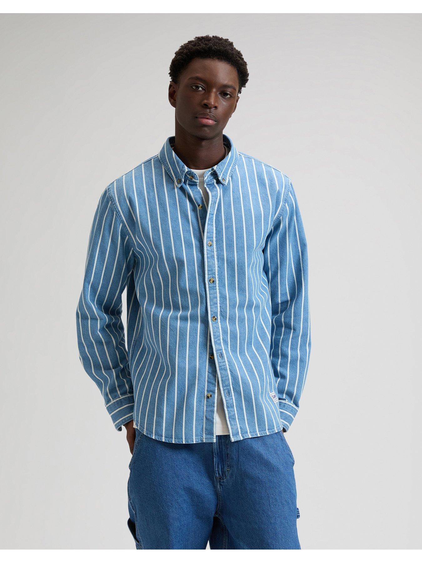 lee-buttton-down-stripe-relaxed-shirt-blue