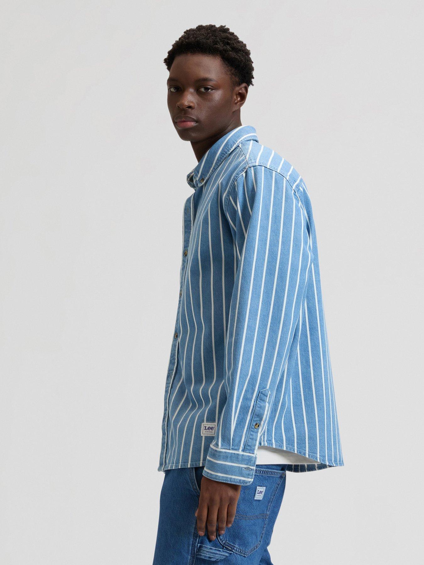 lee-buttton-down-stripe-relaxed-shirt-blueoutfit