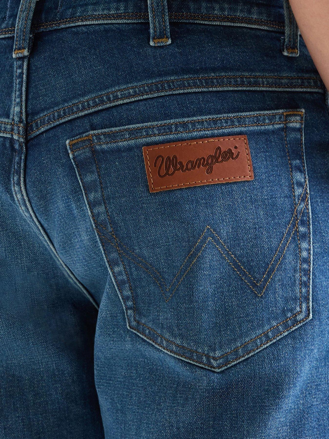 Image 4 of 6 of Wrangler Texas Denim Shorts - Dark Blue
