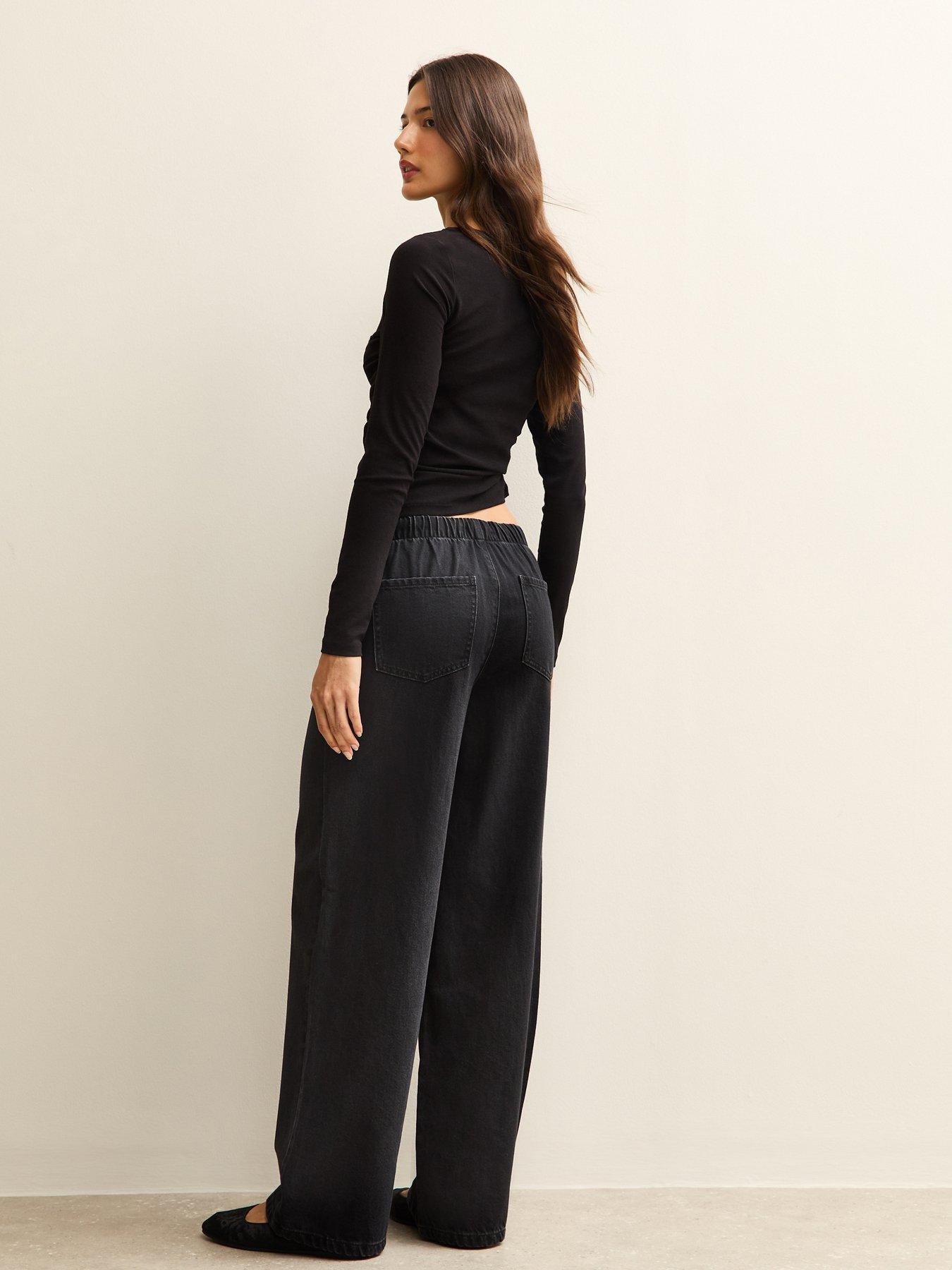 new-look-black-denim-wide-leg-drawstring-waist-jeansstillFront