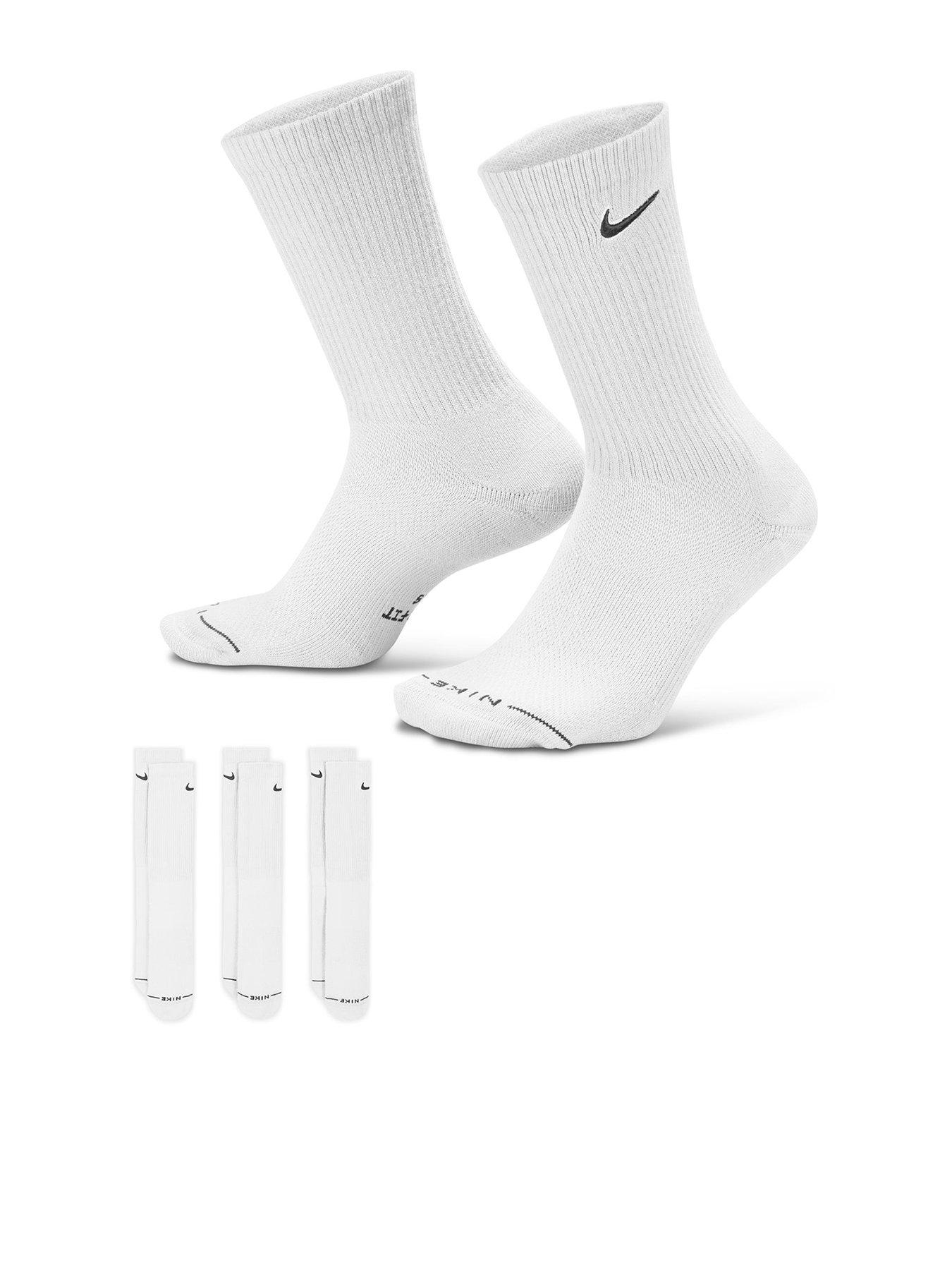 Nike Unisex Everyday Elevated Swoosh Embroidered Crew Socks 3 Pack - Multi