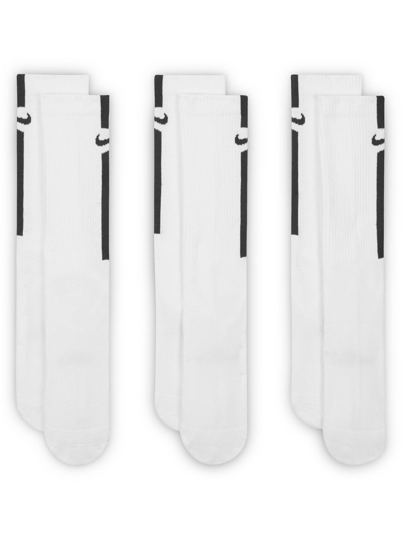 Image 2 of 4 of Nike Unisex Everyday Elevated Stripe Crew Socks 3 Pack - White