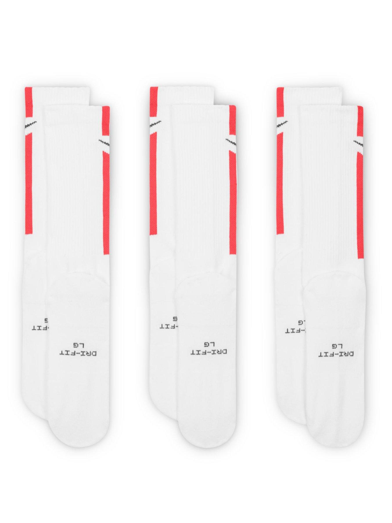 Image 3 of 4 of Nike Unisex Everyday Elevated Stripe Crew Socks 3 Pack - White