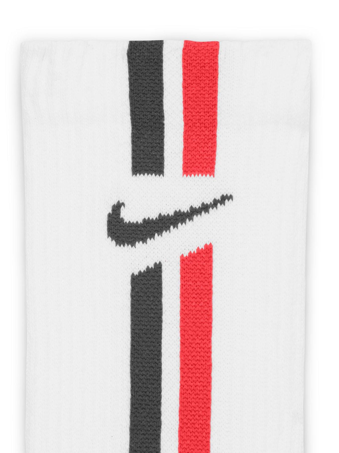 Image 4 of 4 of Nike Unisex Everyday Elevated Stripe Crew Socks 3 Pack - White