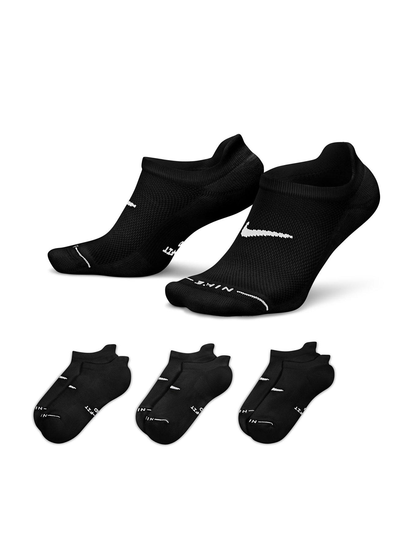 Nike Unisex Everyday Elevated No-Show Socks 3 Pack - Multi