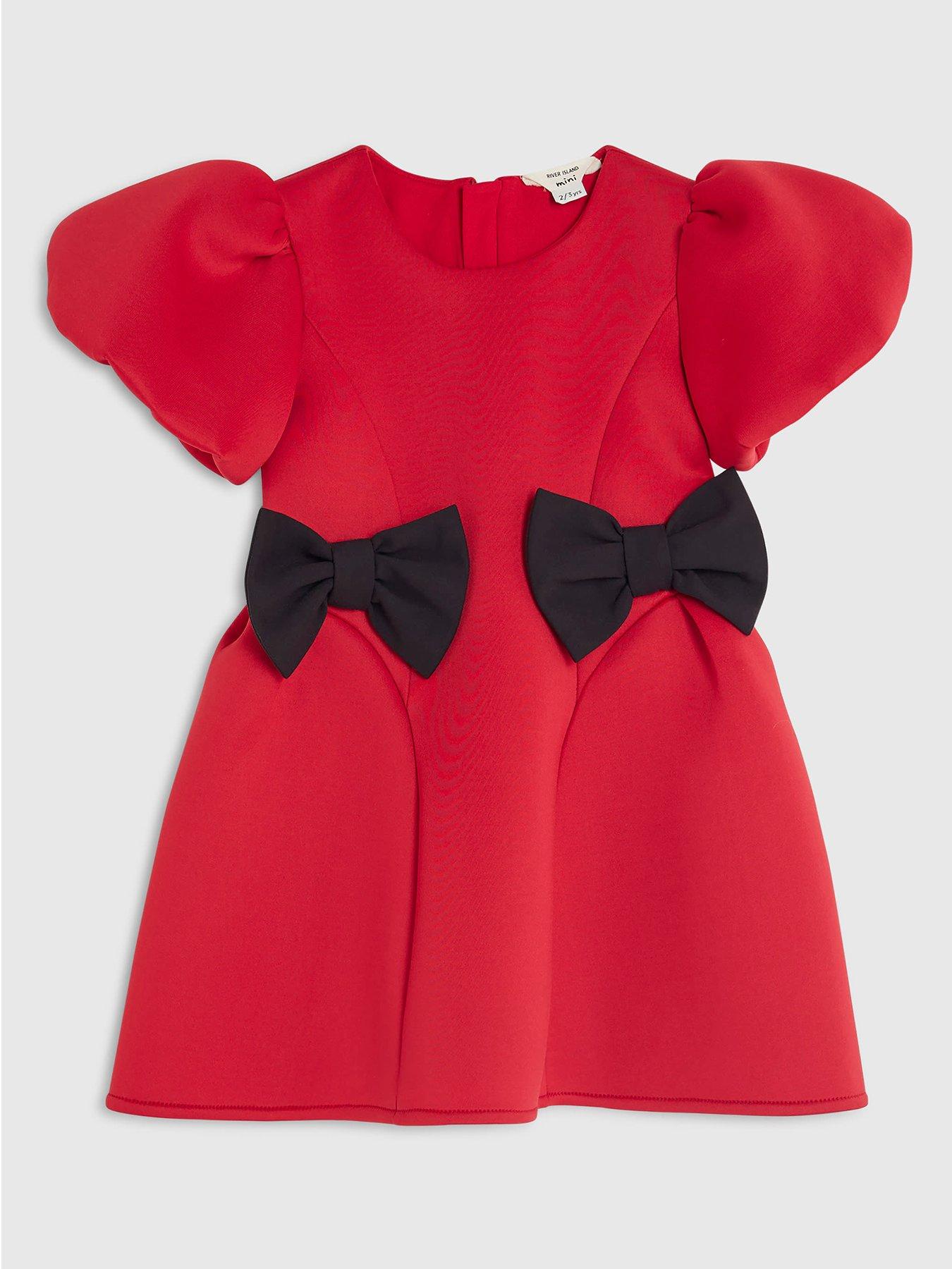 river-island-mini-girls-side-bow-scuba-dress-red