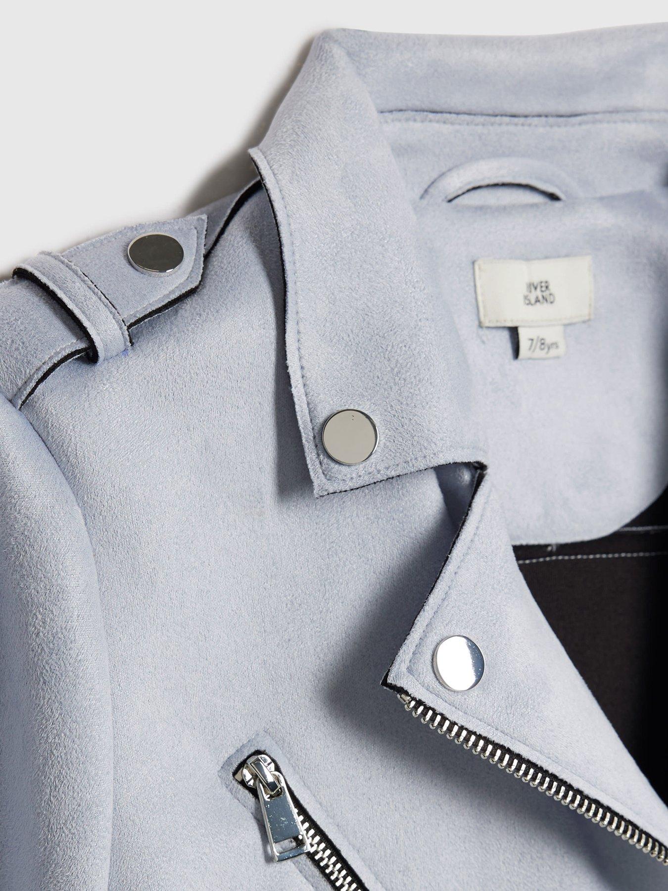river-island-older-girls-faux-suede-biker-jacket-blueoutfit