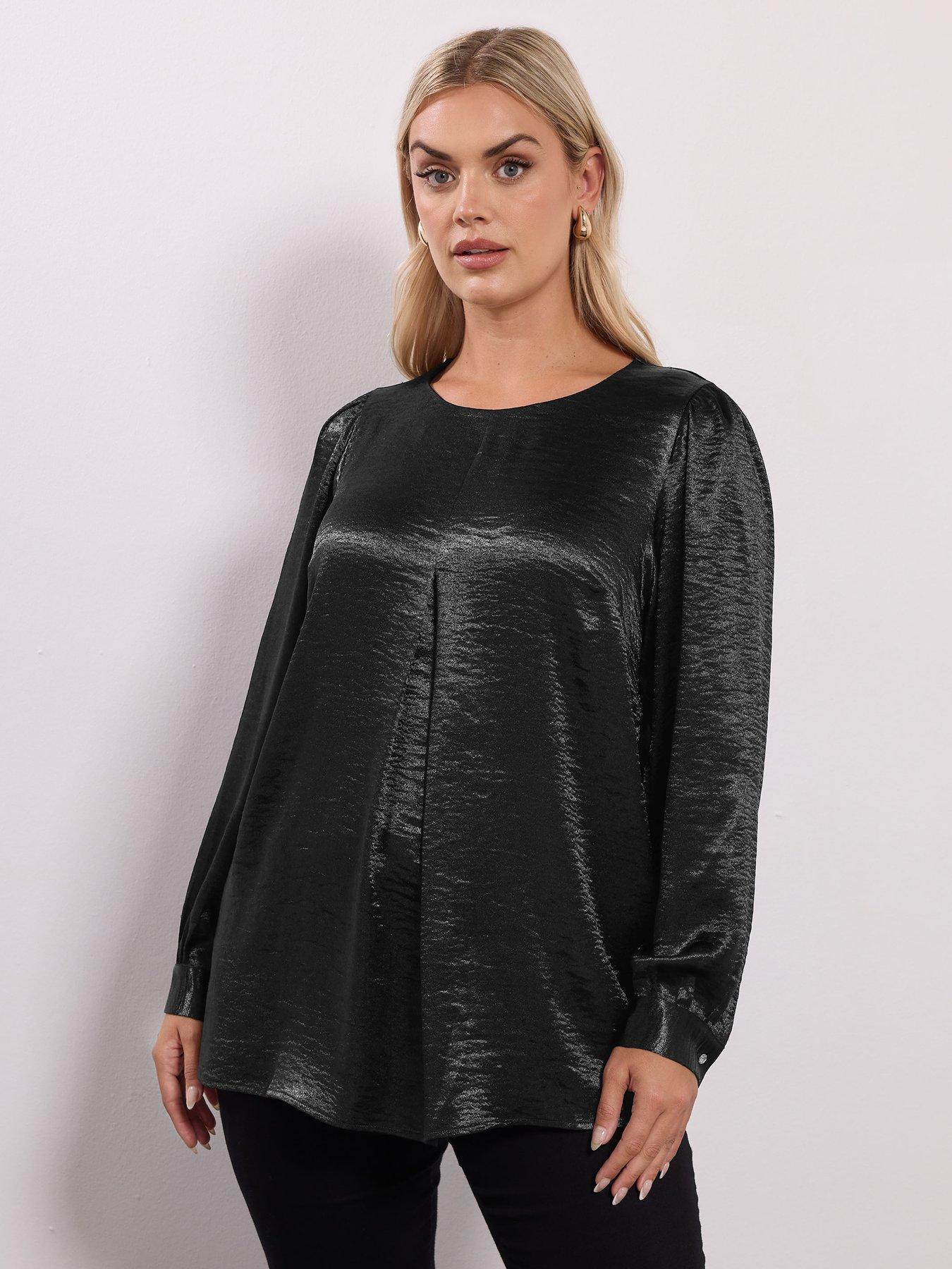 Yours Curve Insert Blouse - Black