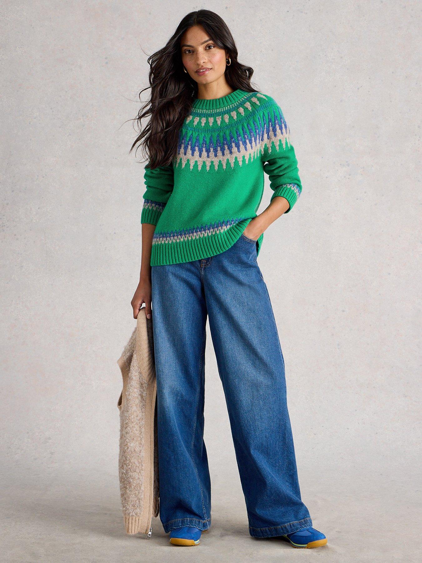 Image 3 of 6 of White Stuff Fifi Fairisle Jumper - Green