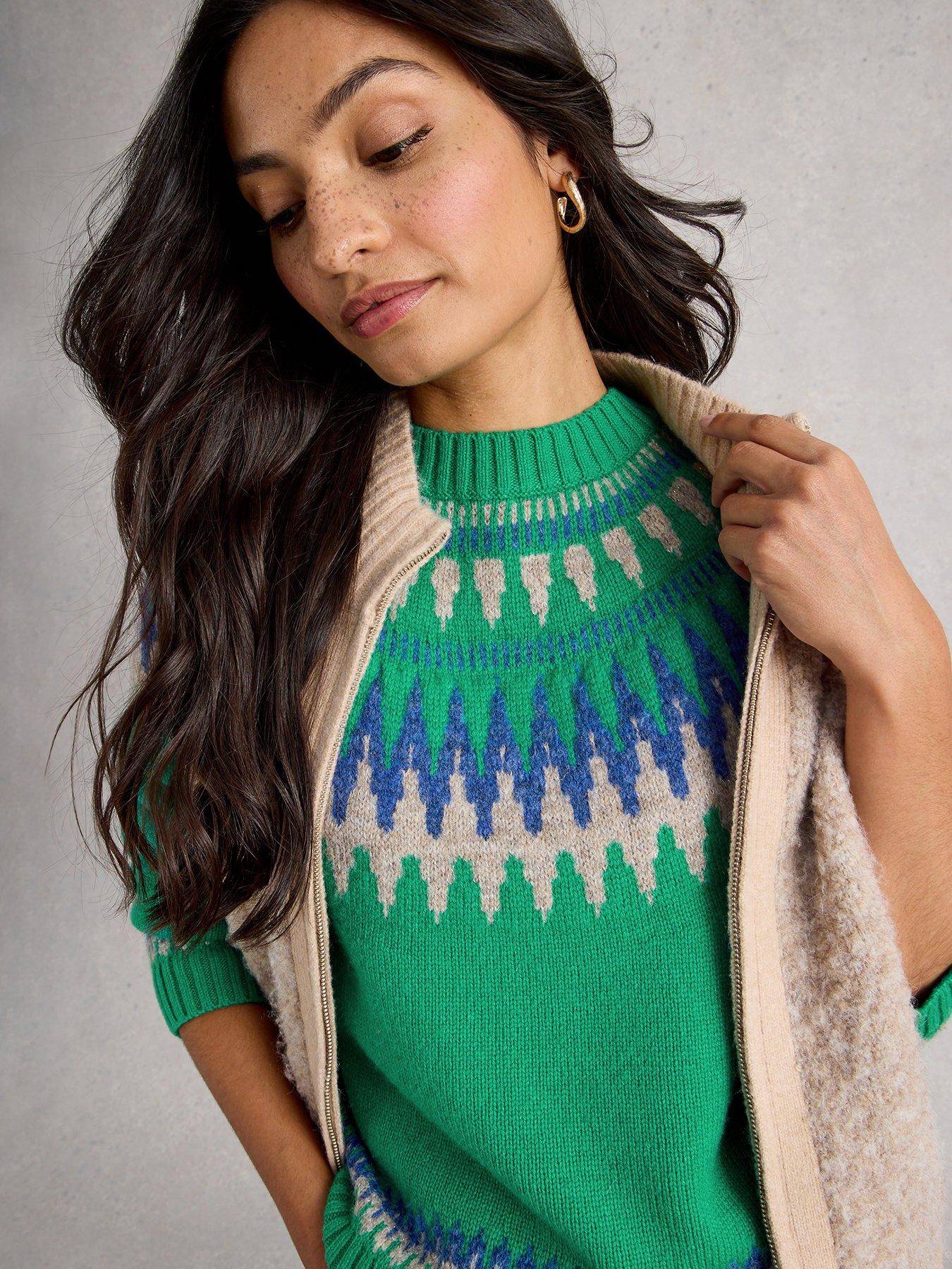 Image 4 of 6 of White Stuff Fifi Fairisle Jumper - Green