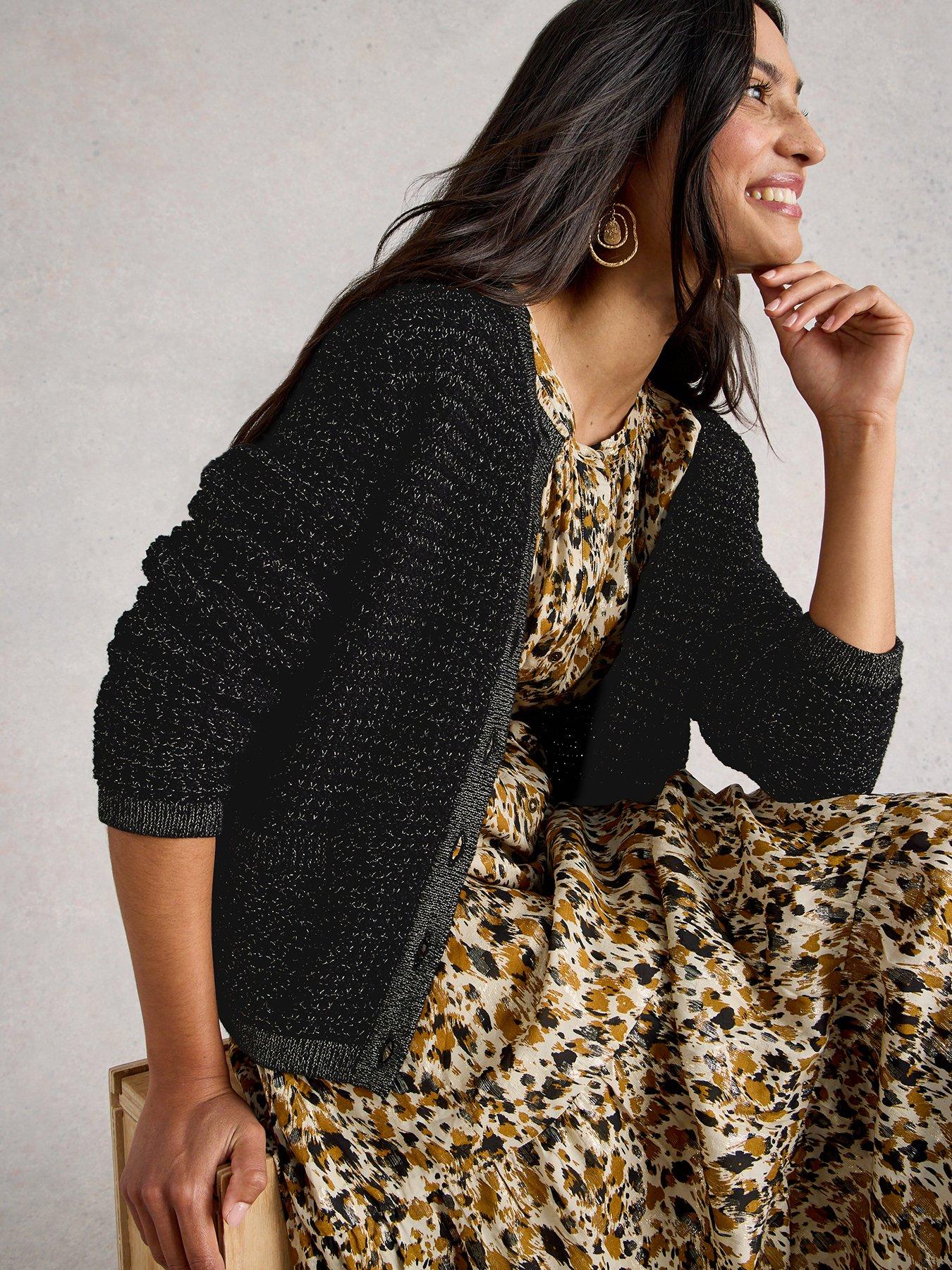 Image 1 of 6 of White Stuff Belle Sparkle Cardi - Black