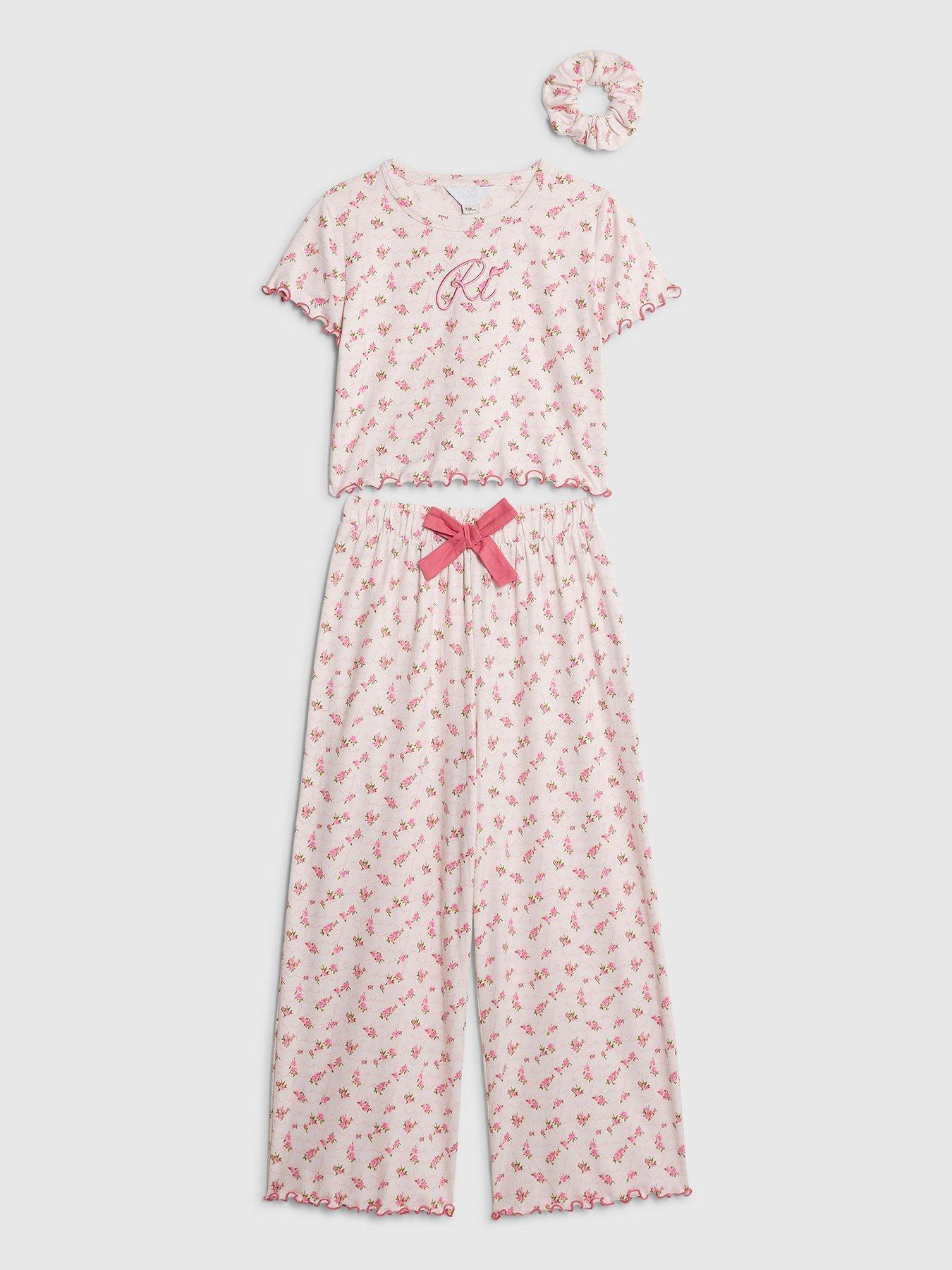 River Island Older Girls Rosebud Monogram Pyjamas Set - Pink