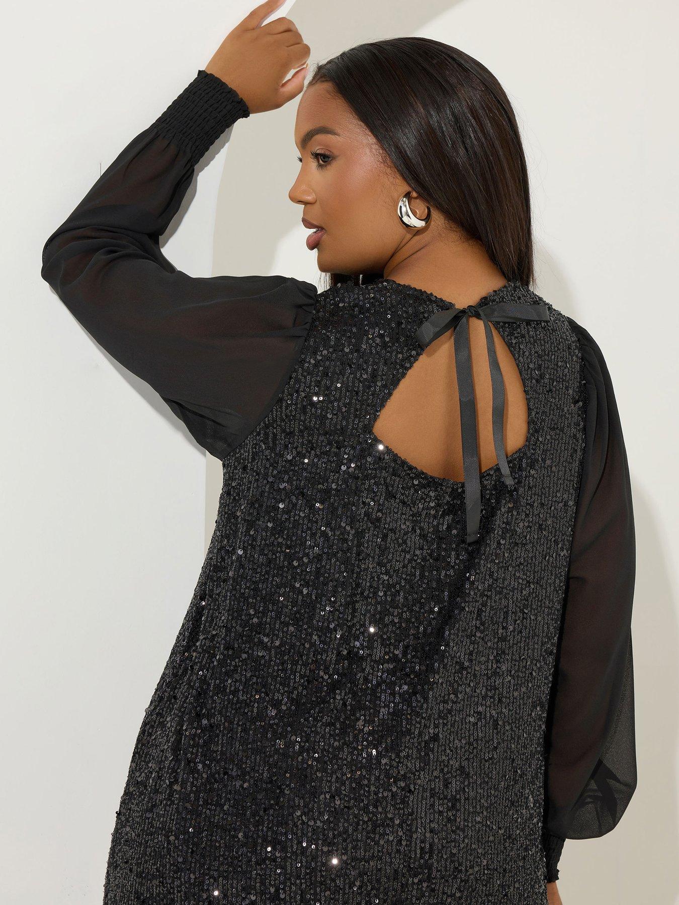 yours-curve-sequin-swing-top-blackoutfit