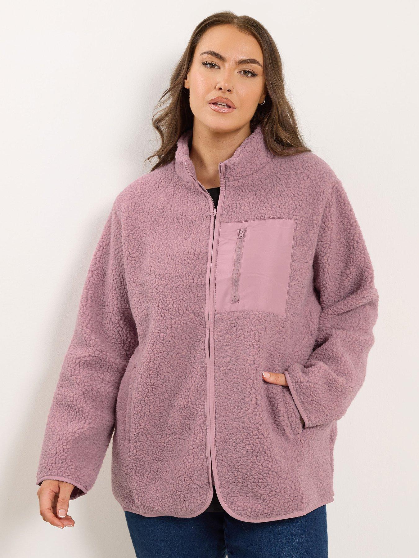yours-curve-borg-nylon-pocket-fleece-pink