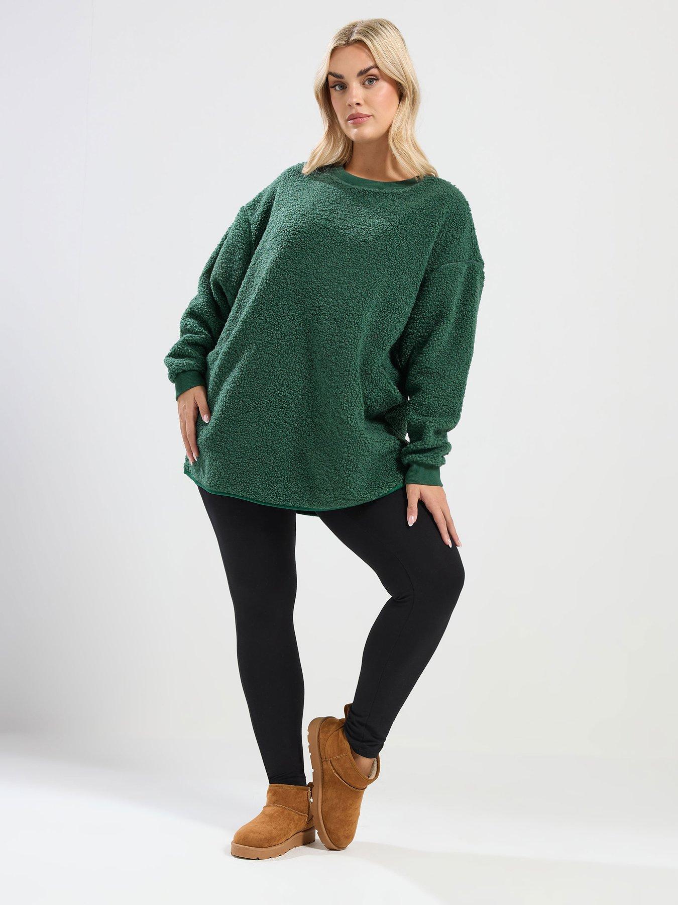 yours-curve-crew-neck-borg-fleece-jumper-greenback