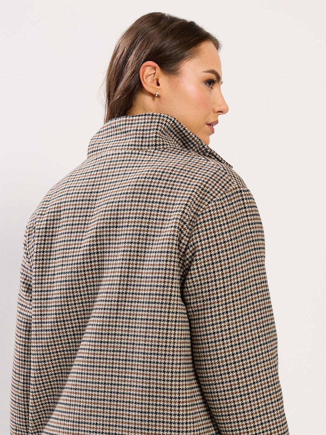 Image 2 of 5 of Yours Curve Checked Jacket - Black