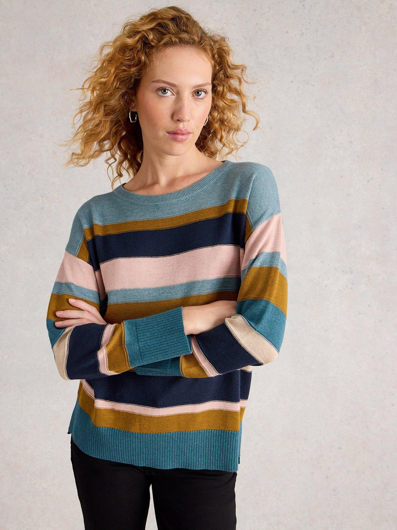 Image 1 of 6 of White Stuff Olive Stitch Stripe - Blue