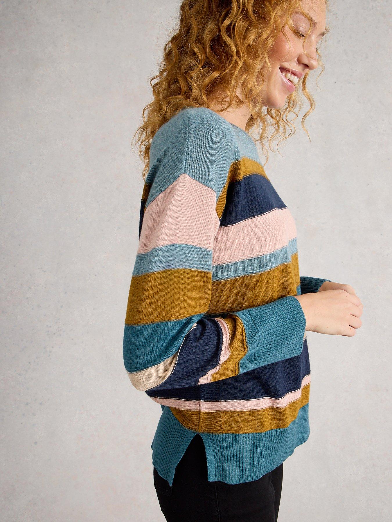 Image 4 of 6 of White Stuff Olive Stitch Stripe - Blue