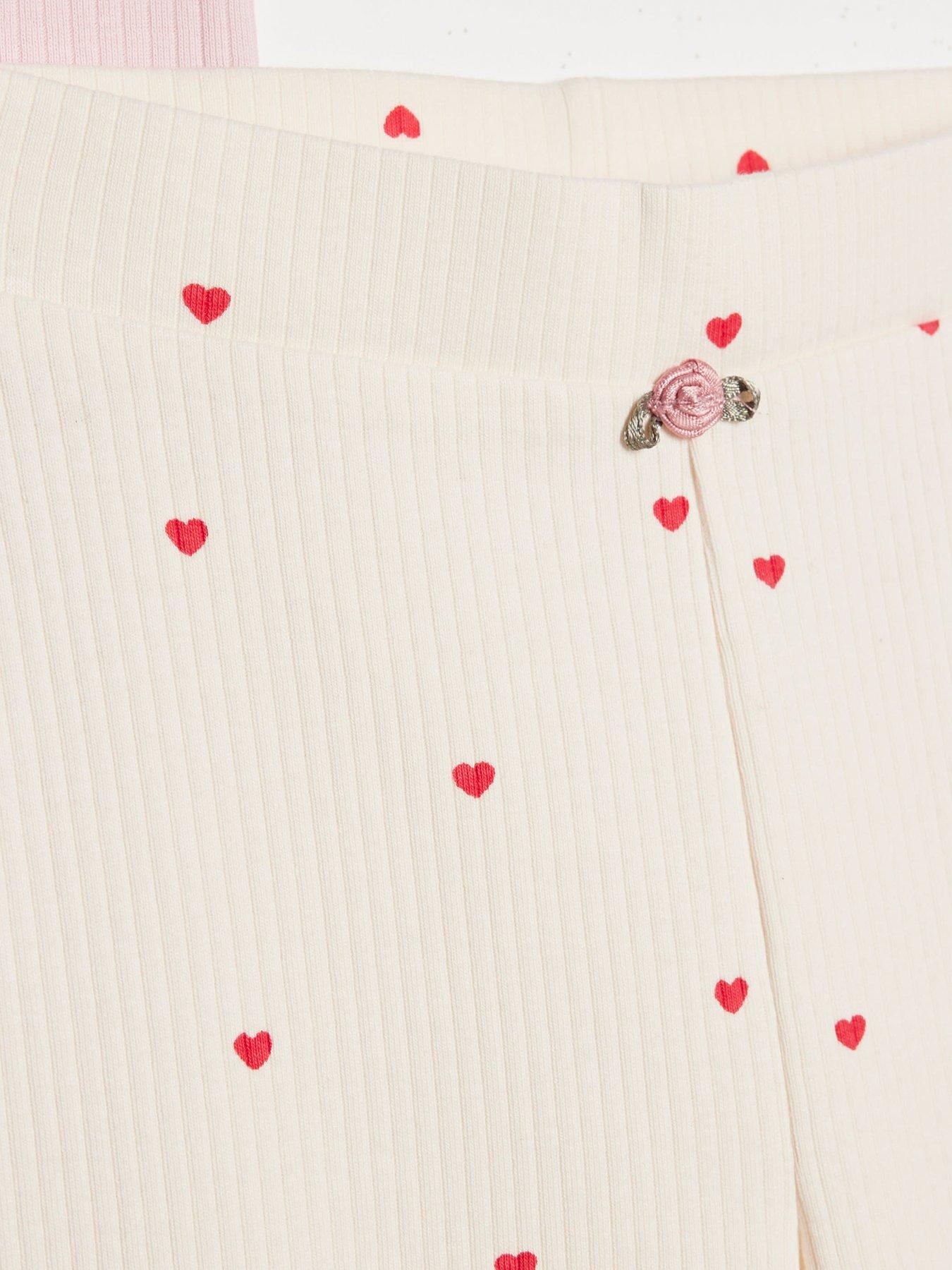 river-island-mini-girls-ribbed-2-pack-flared-trousers-pinkdetail