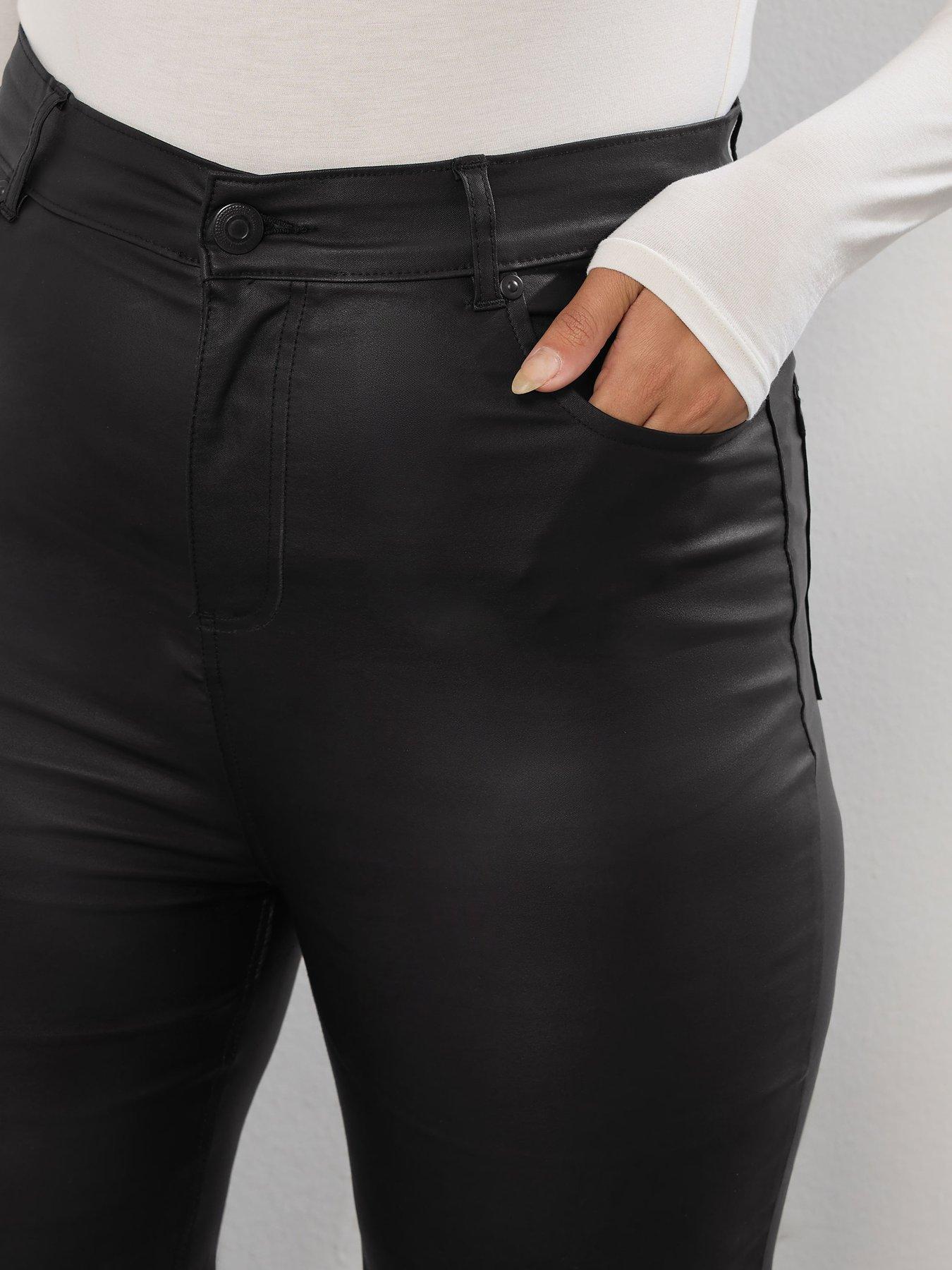 yours-curve-coated-wide-leg-trouser-blackoutfit