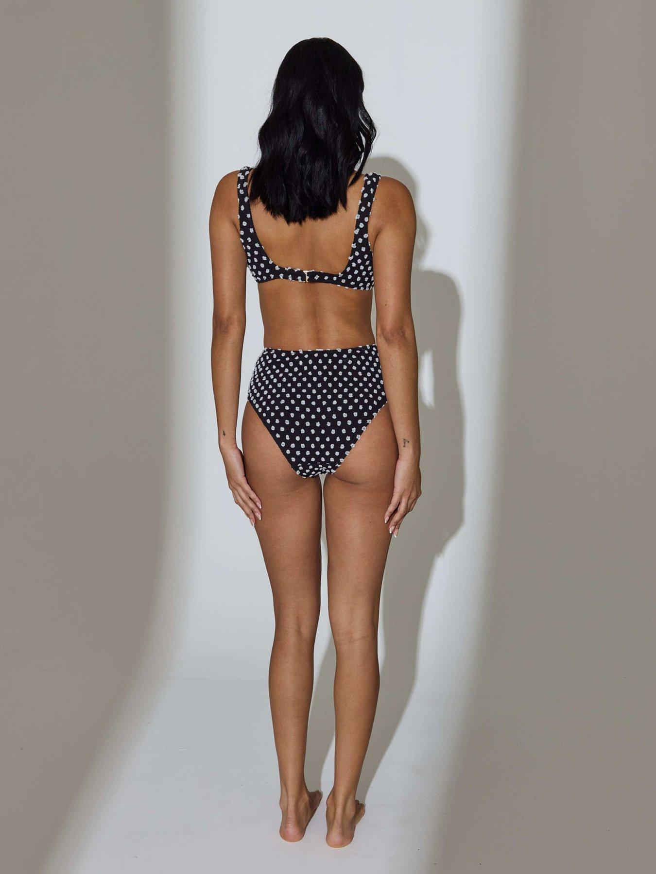 south-beach-textured-spot-knot-front-bikini-top-blackstillFront