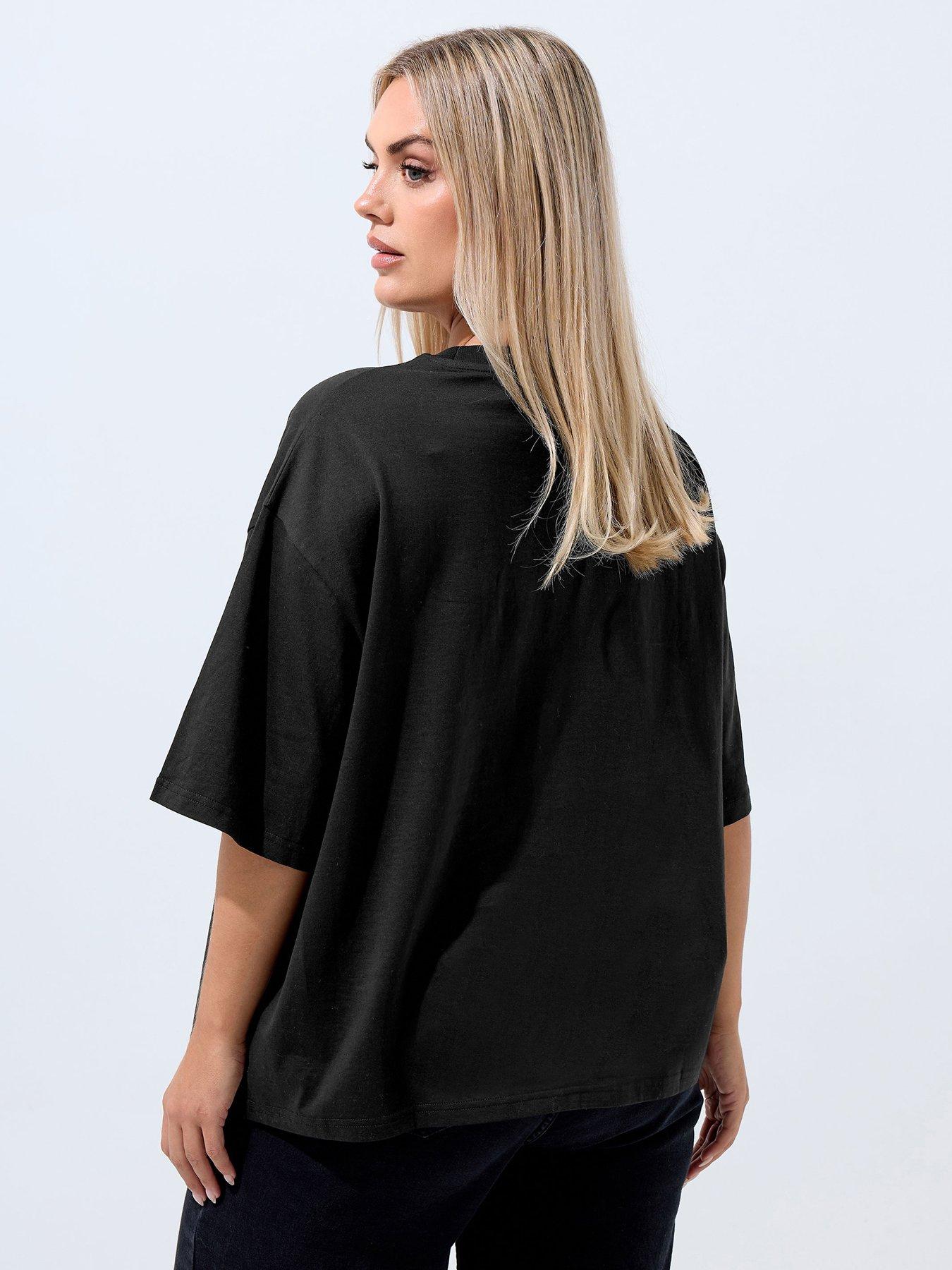 Image 2 of 4 of Yours Curve Fortune Card T-shirt - Black
