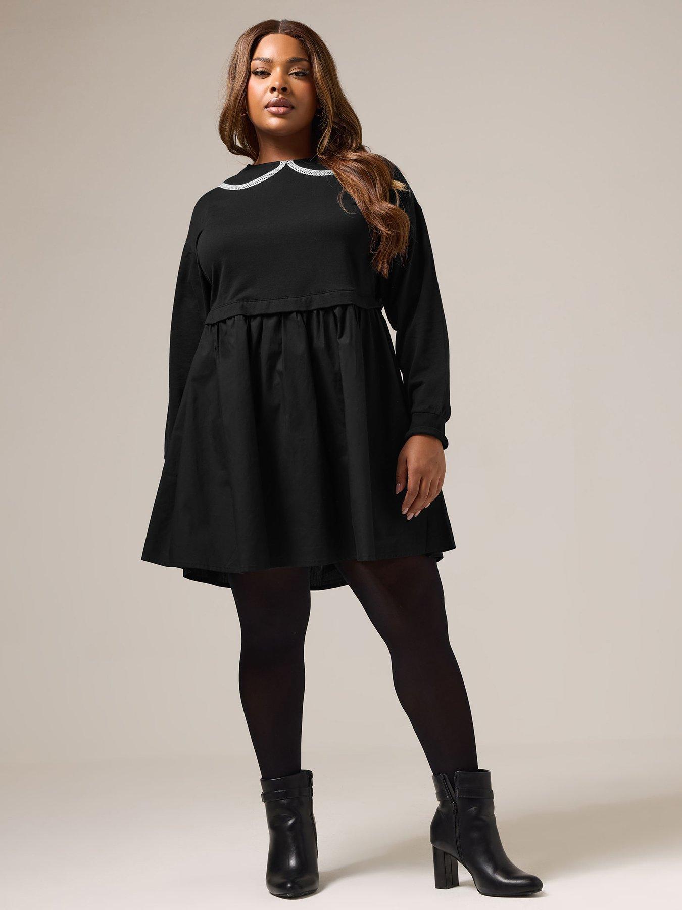 yours-curve-poplin-jumper-dress-blackback