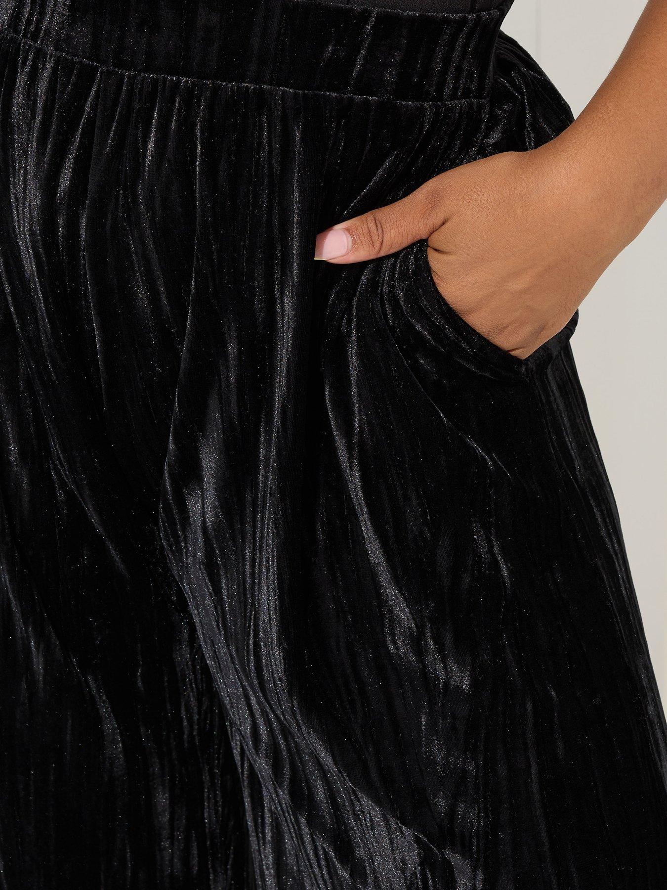 yours-curve-crushed-velour-wide-leg-trouser-blackoutfit