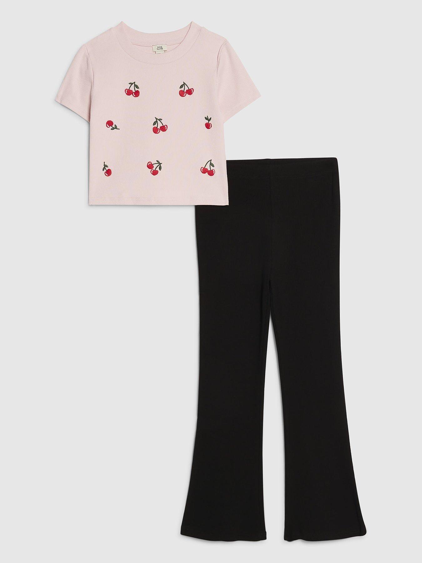 river-island-older-girls-bear-t-shirt-set-pink
