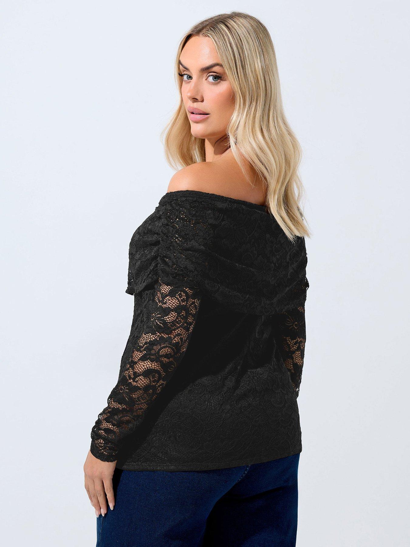 yours-curve-lace-bardot-top-blackstillFront