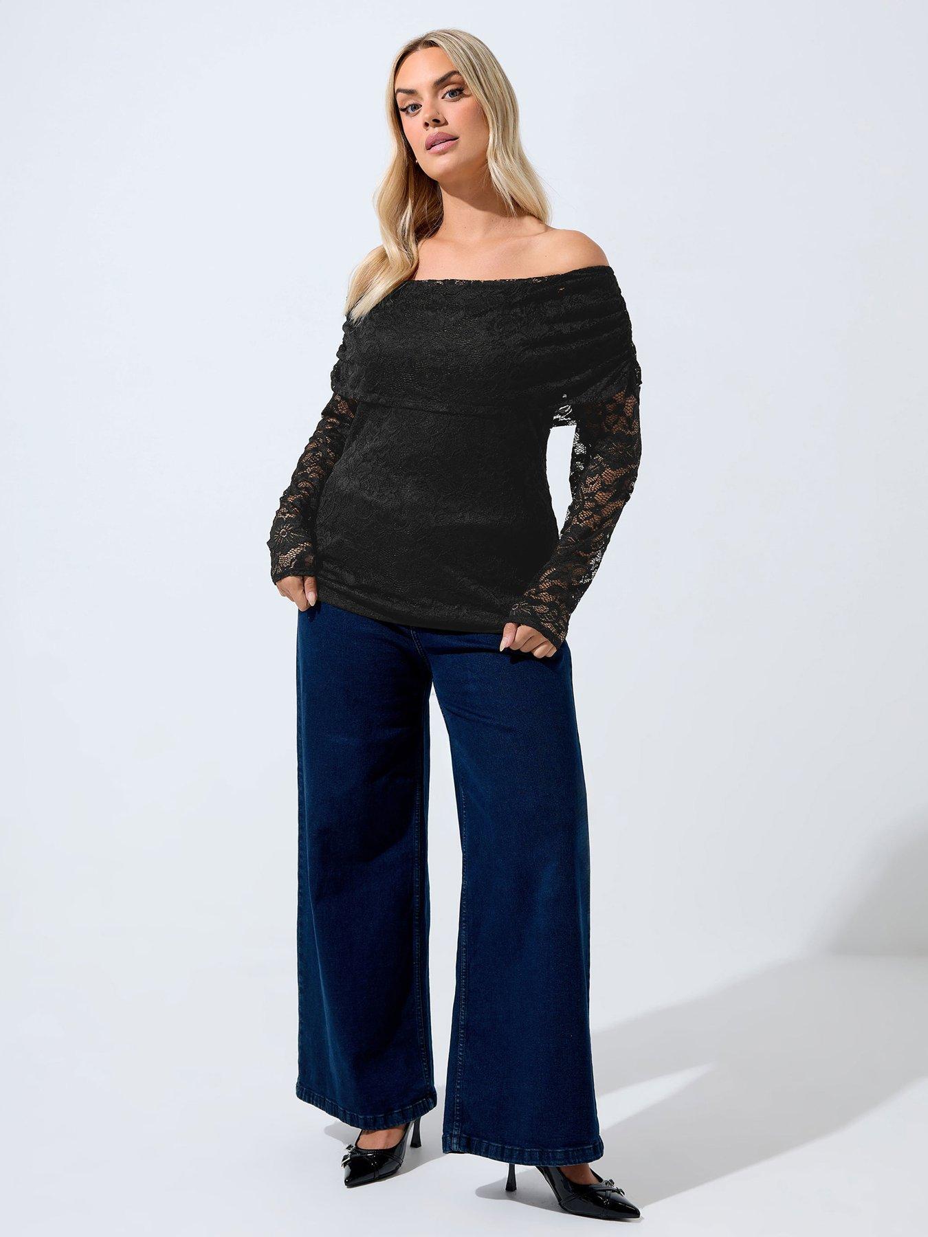 yours-curve-lace-bardot-top-blackback