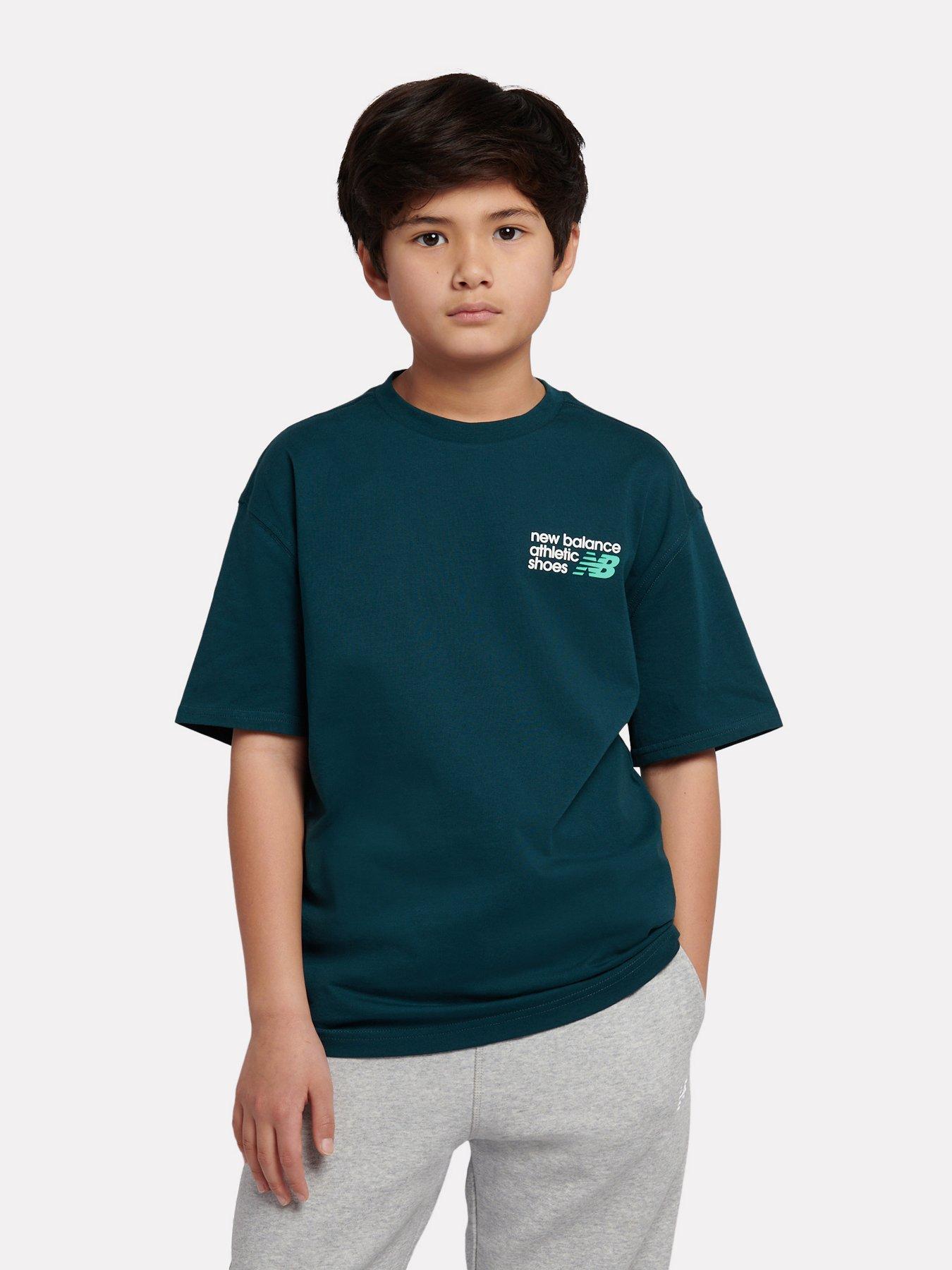 New Balance Junior Boys Nb Athletics Oversized Graphic Tee - Green