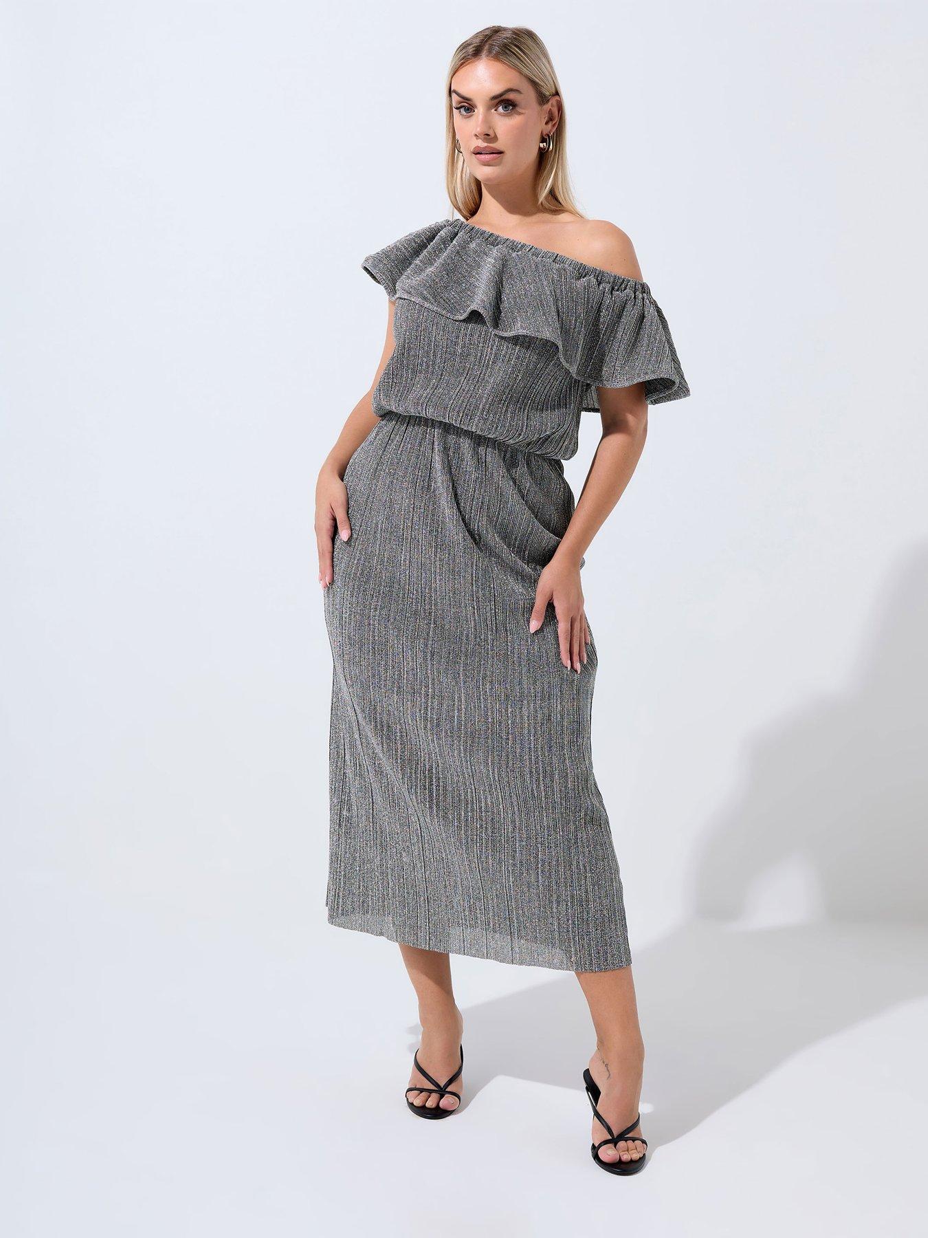 yours-curve-frill-sparkle-dress-silverback