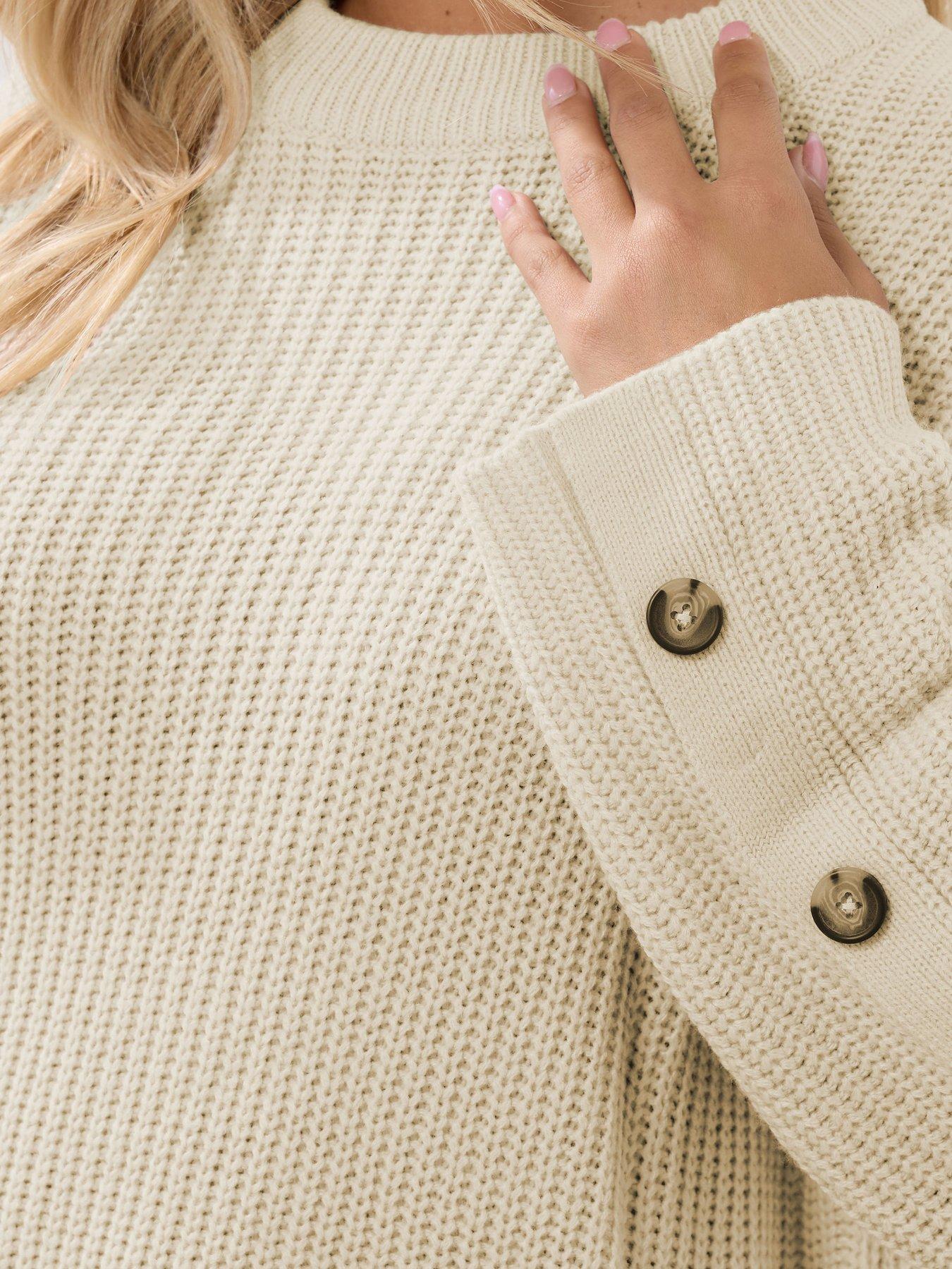 yours-curve-button-sleeve-jumper-naturaloutfit