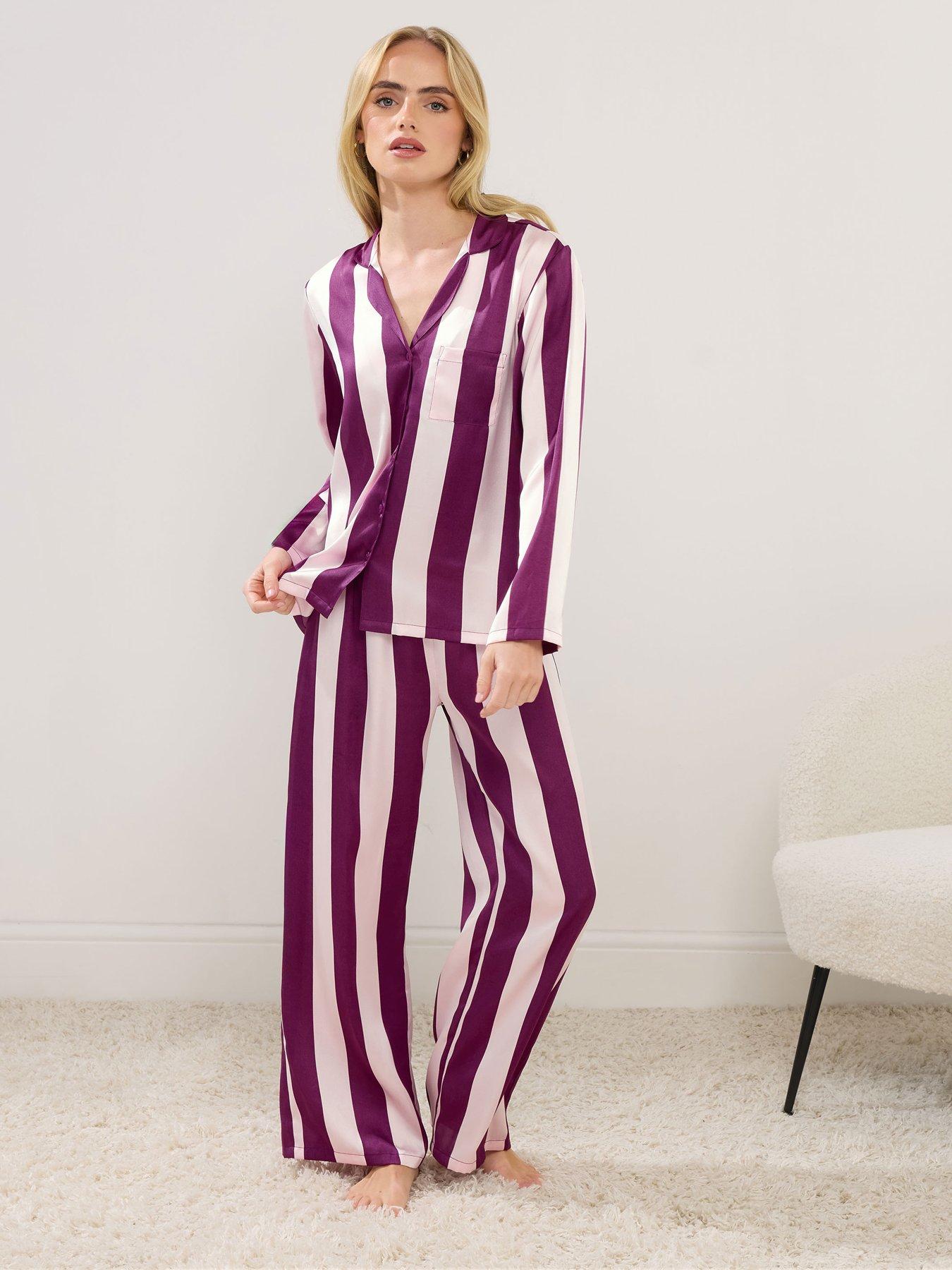 pixiegirl-petite-stripe-satin-button-pyjama-set-pinkpurpleback