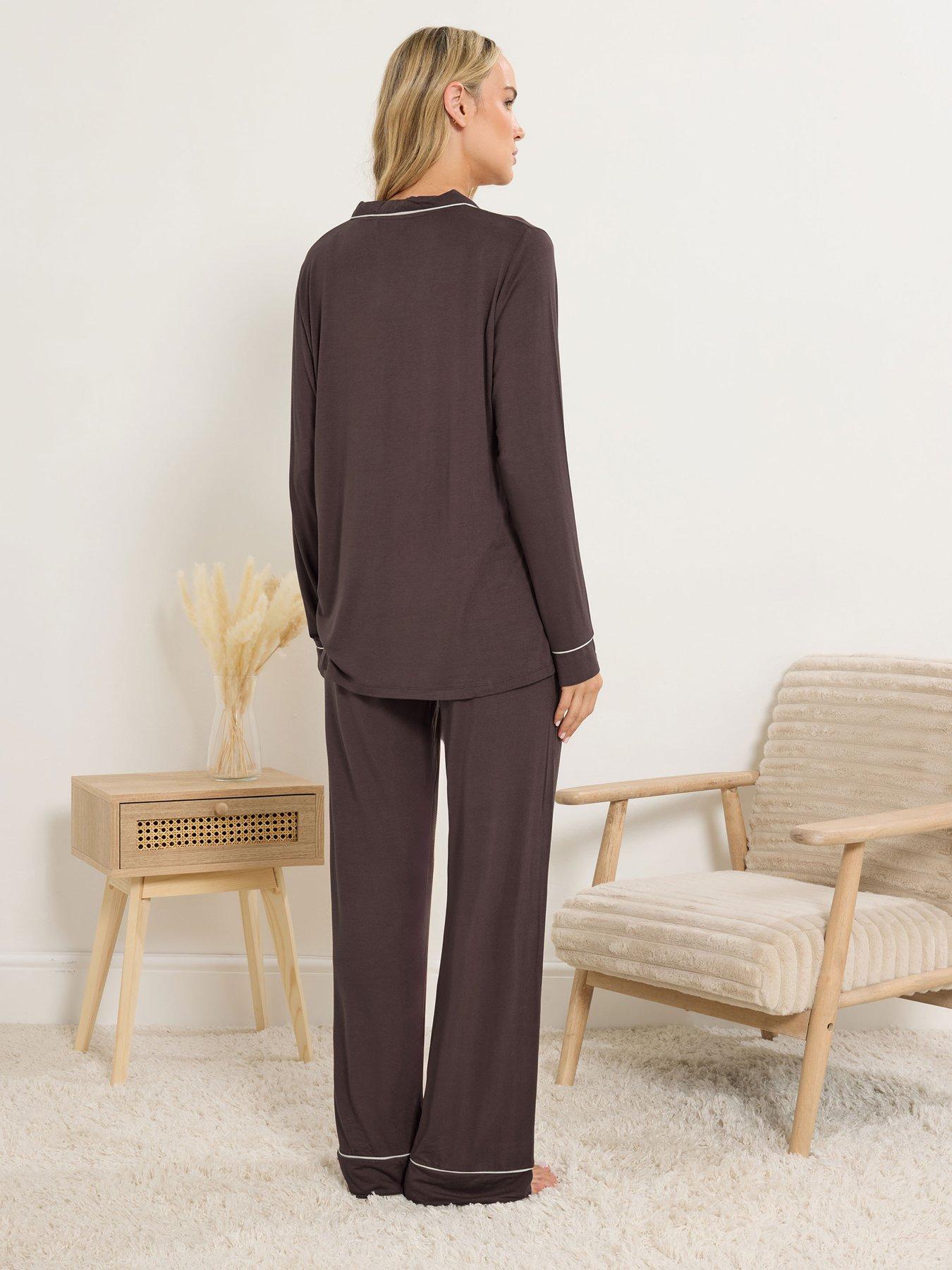 long-tall-sally-sleeve-pj-set-brownstillFront