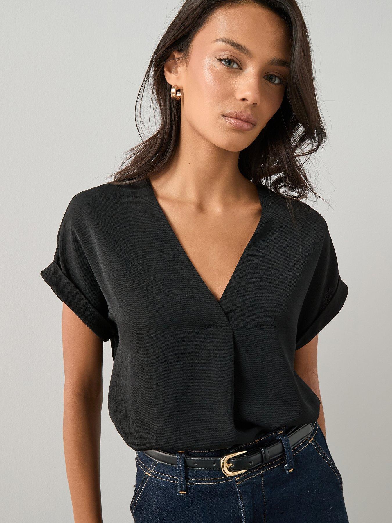 the-very-collection-v-neck-blouse-black