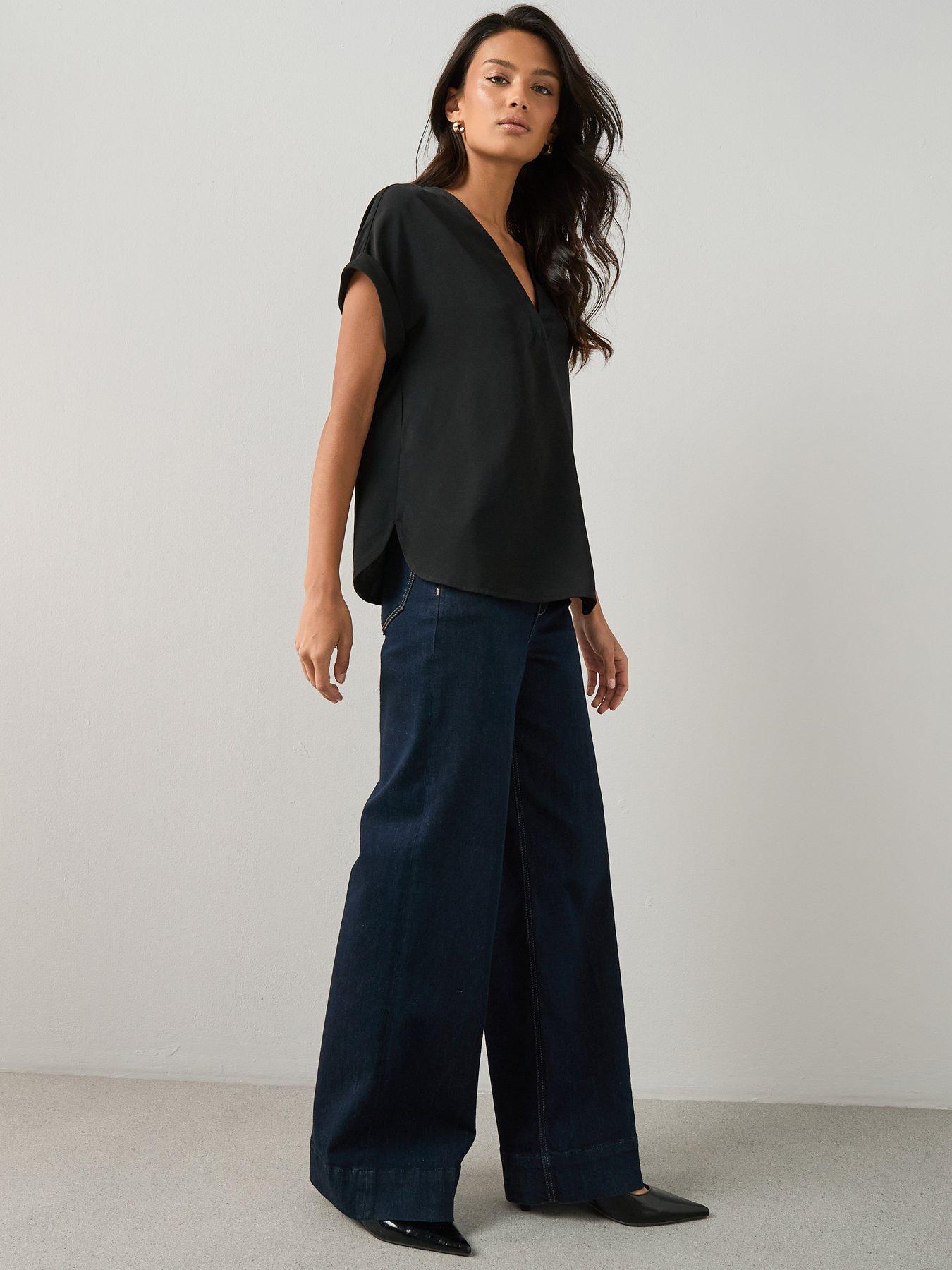 the-very-collection-v-neck-blouse-blackback