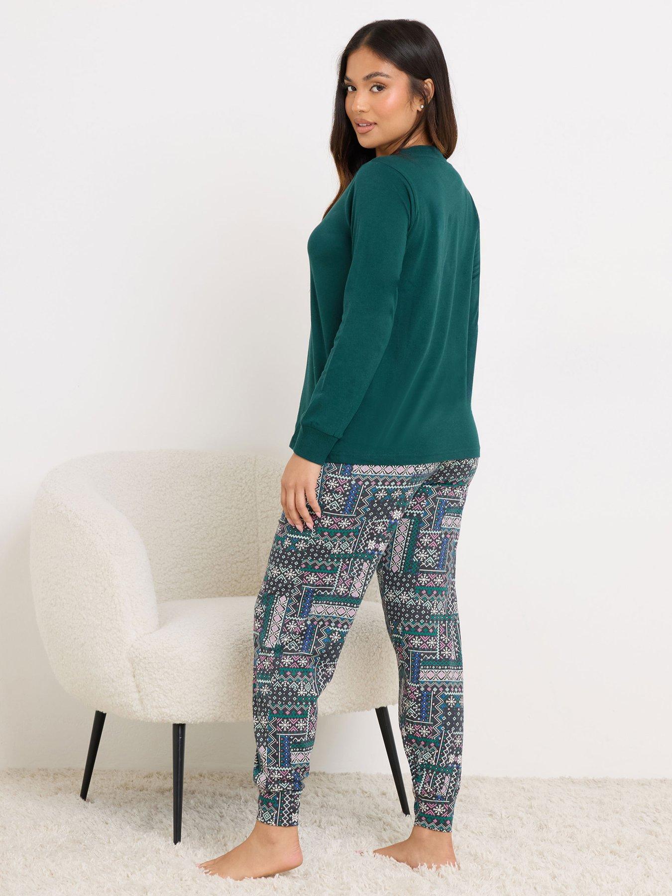 pixiegirl-petite-lets-get-cosy-pyjama-set-greenstillFront
