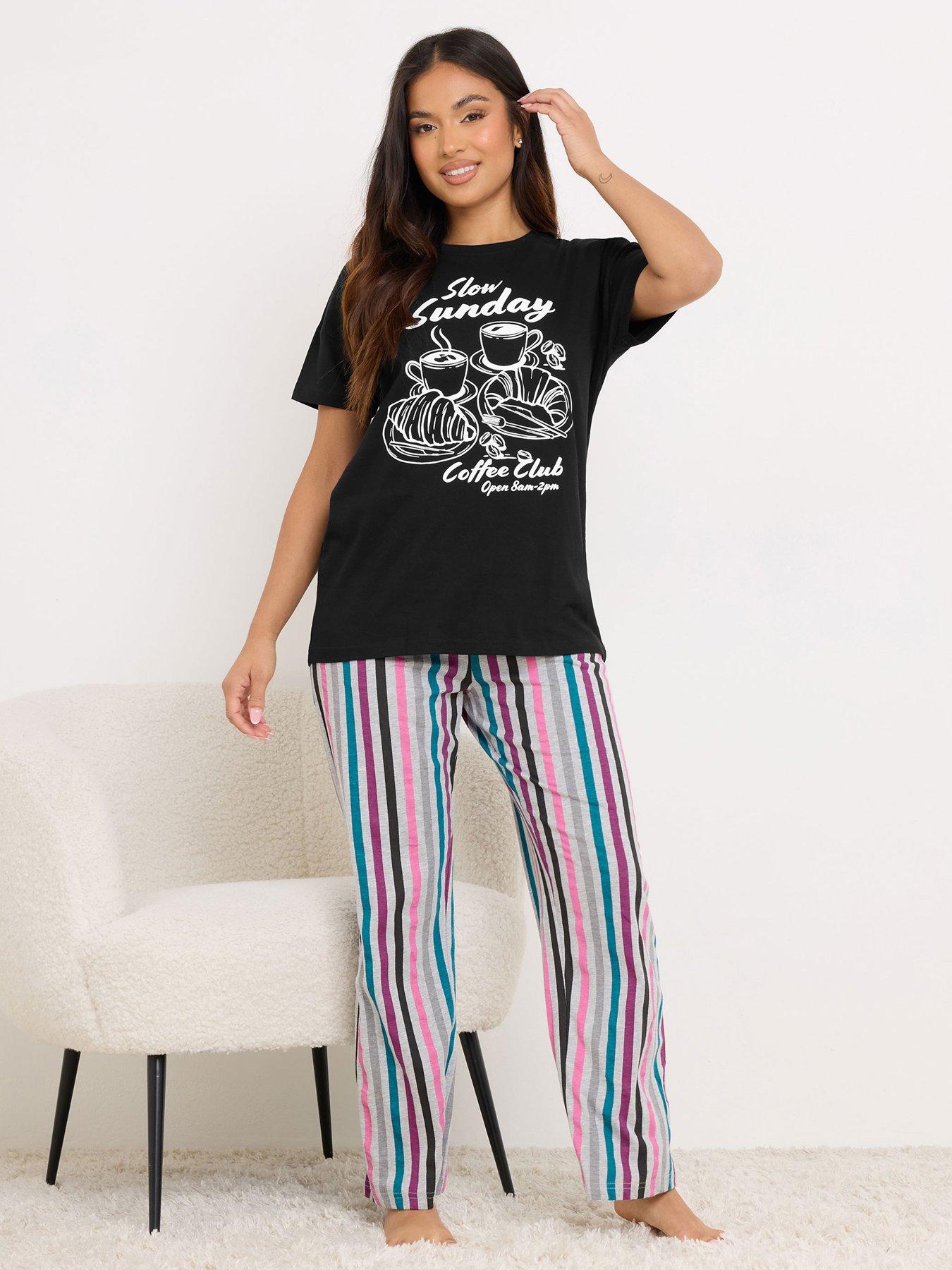 pixiegirl-petite-sunday-coffee-club-pyjama-set-blackback