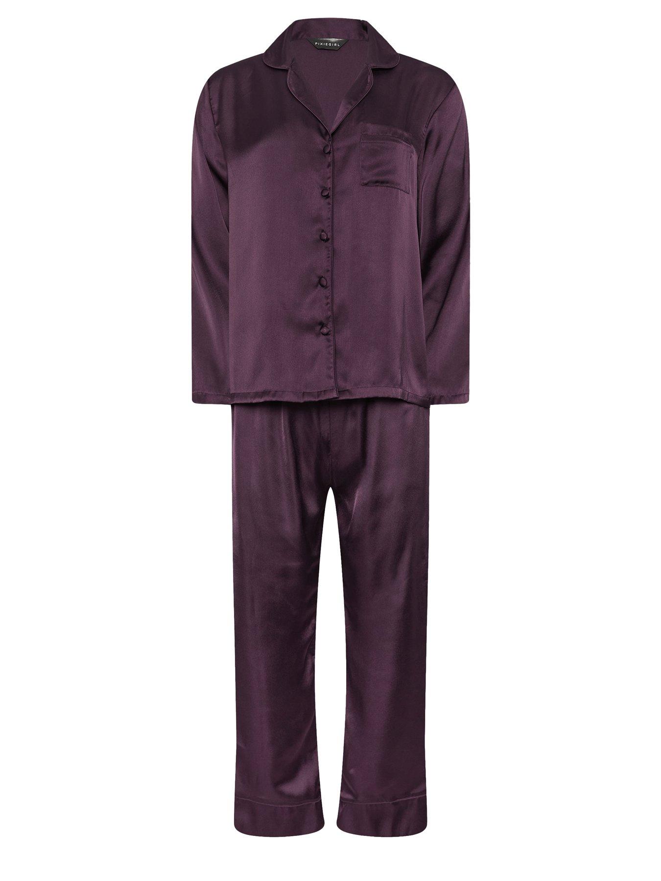 pixiegirl-petite-satin-button-pyjama-set-burgundy-reddetail