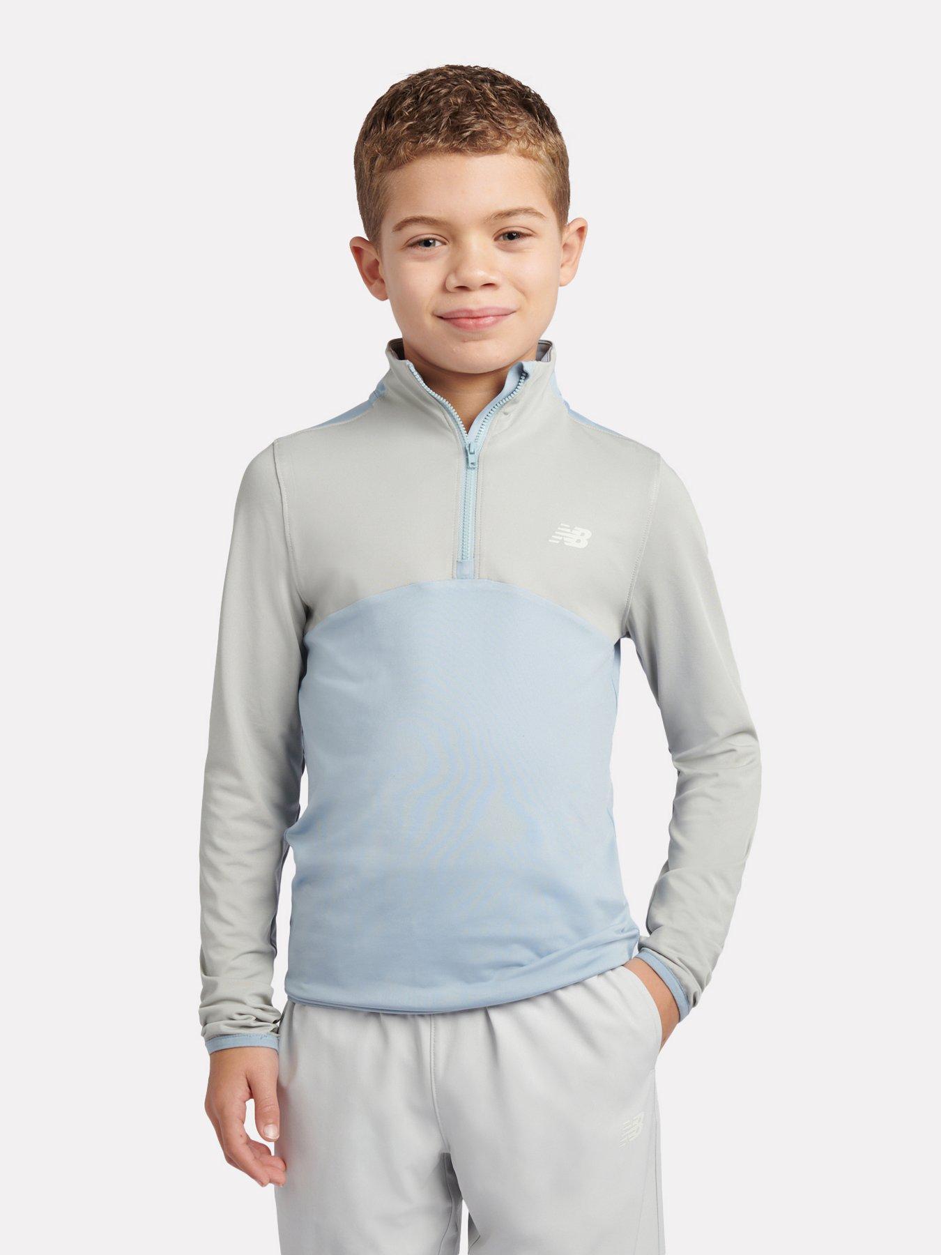 New Balance Junior Boys Athletic Quarter Zip - Grey
