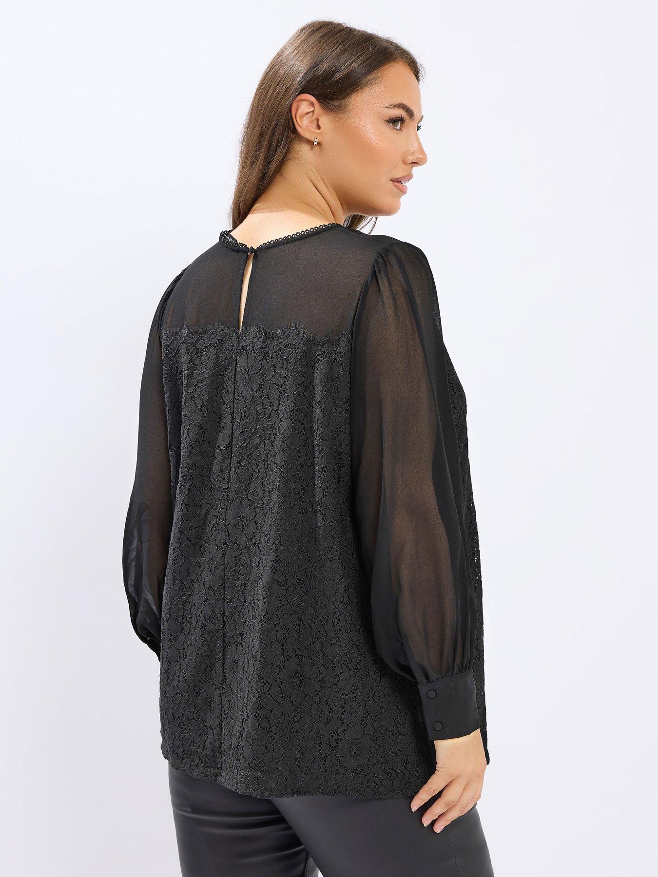 yours-curve-lace-front-blouse-blackstillFront