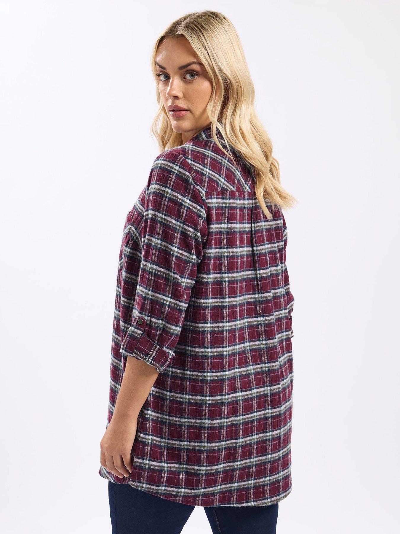 yours-curve-boyfriend-check-shirt-redstillFront