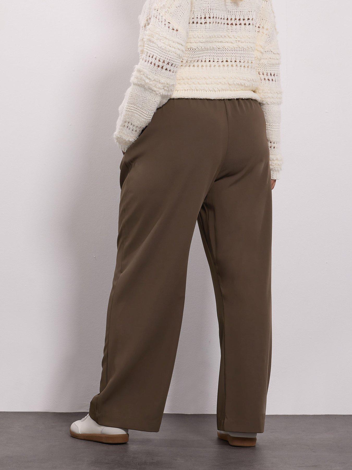 yours-curve-seam-front-straight-leg-trouser-brownstillFront